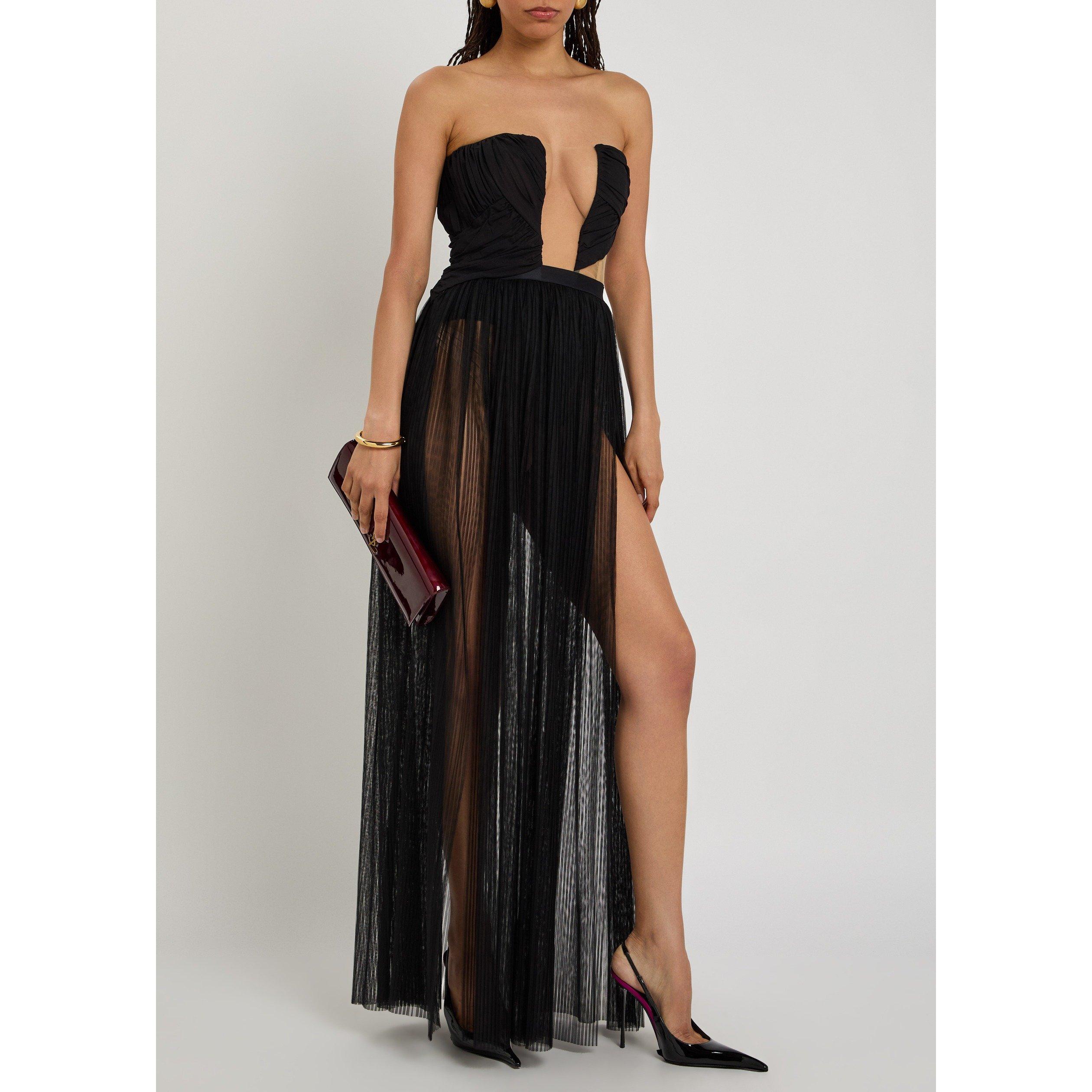 BLACK - Nensi Dojaka - CORSETTED DRAPED GOWN - 5