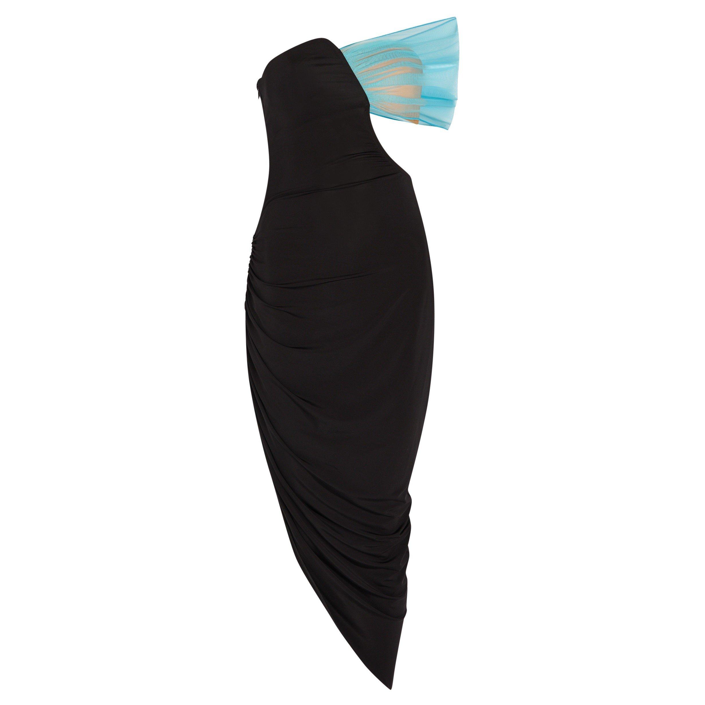 BLACK - Nensi Dojaka - ASYMMETRIC STRAPLESS DRESS - 1