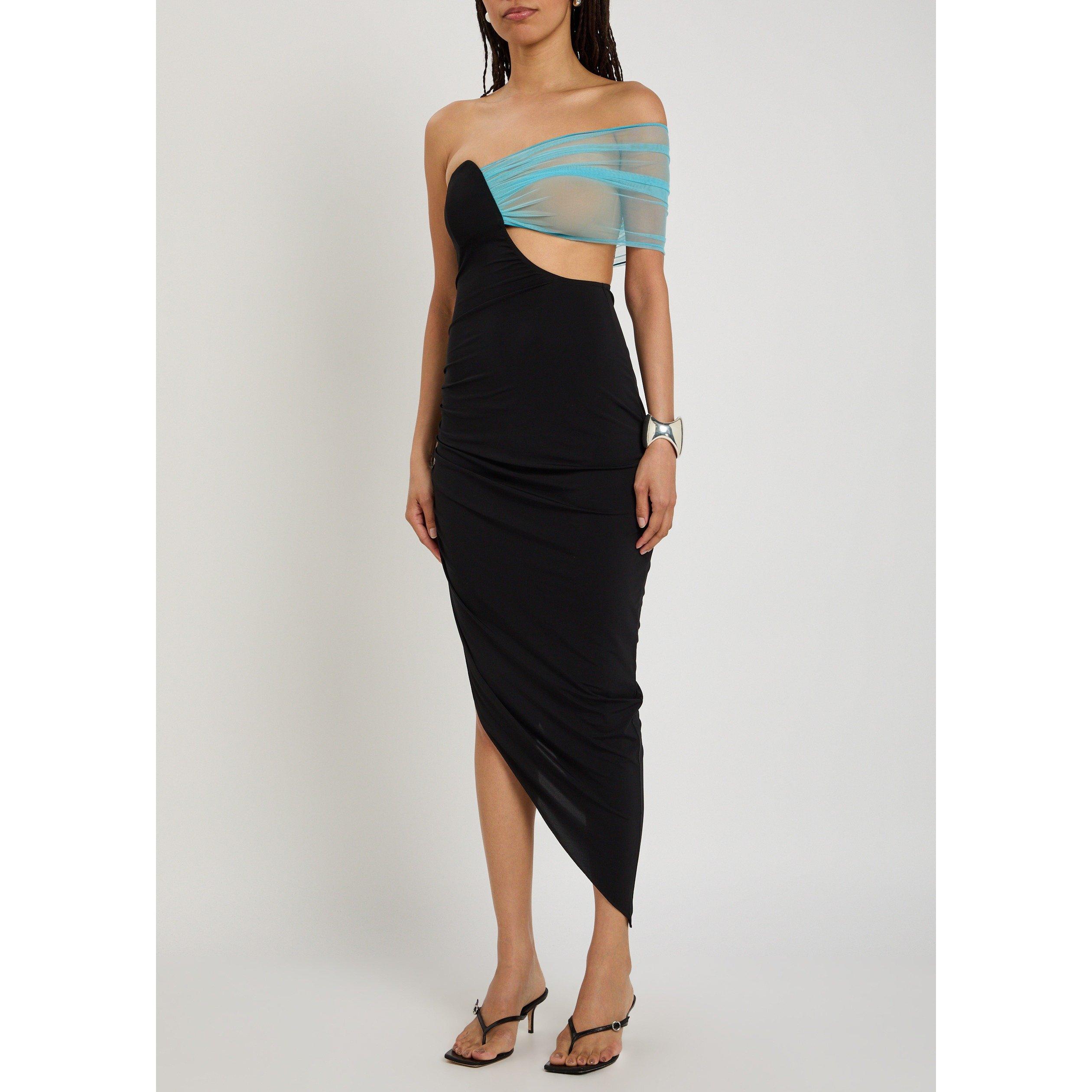BLACK - Nensi Dojaka - ASYMMETRIC STRAPLESS DRESS - 2