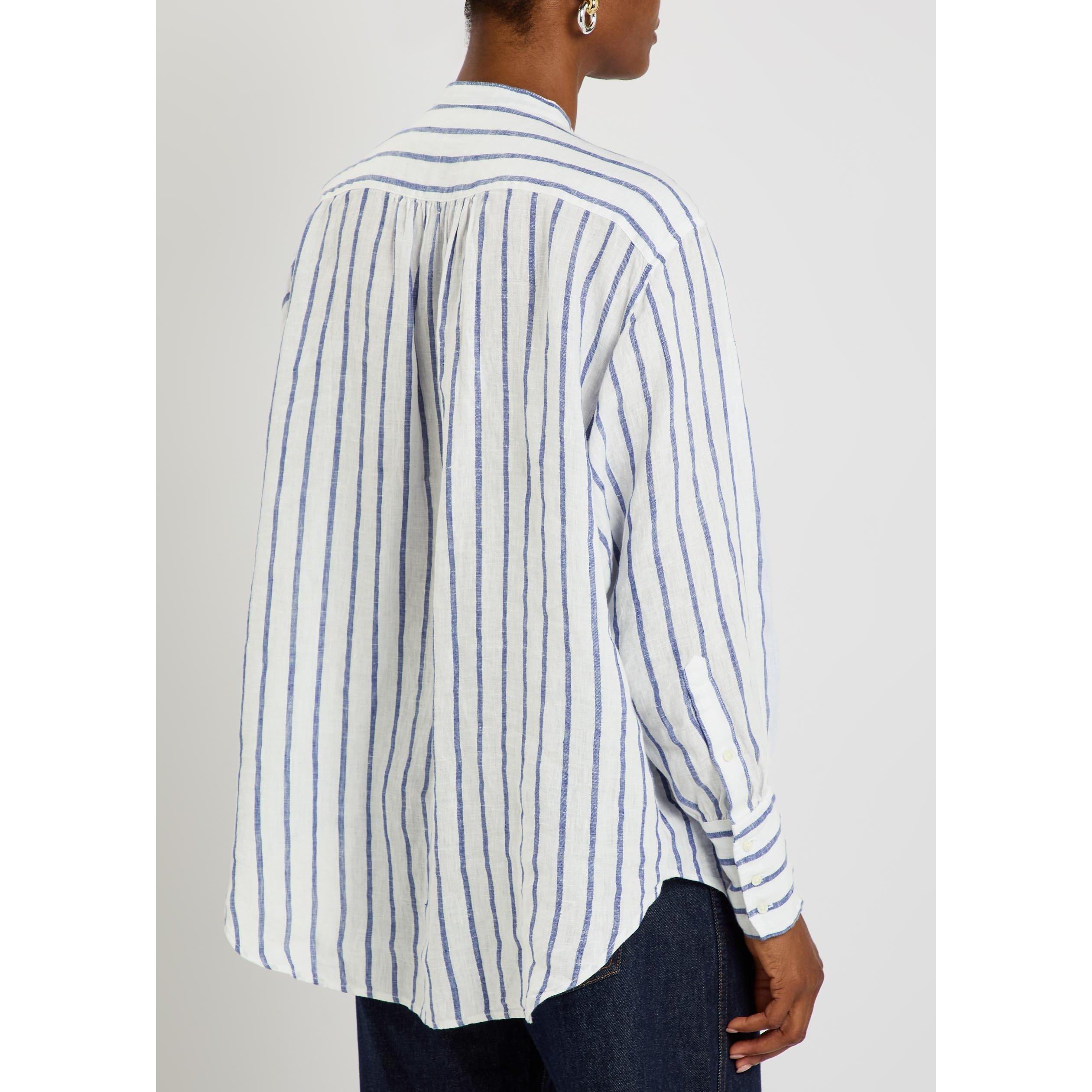 WHITE AND OTHER - Polo Ralph Lauren - Women's Striped Linen Long-Sleeve Relaxed-Fit Shirt - 3