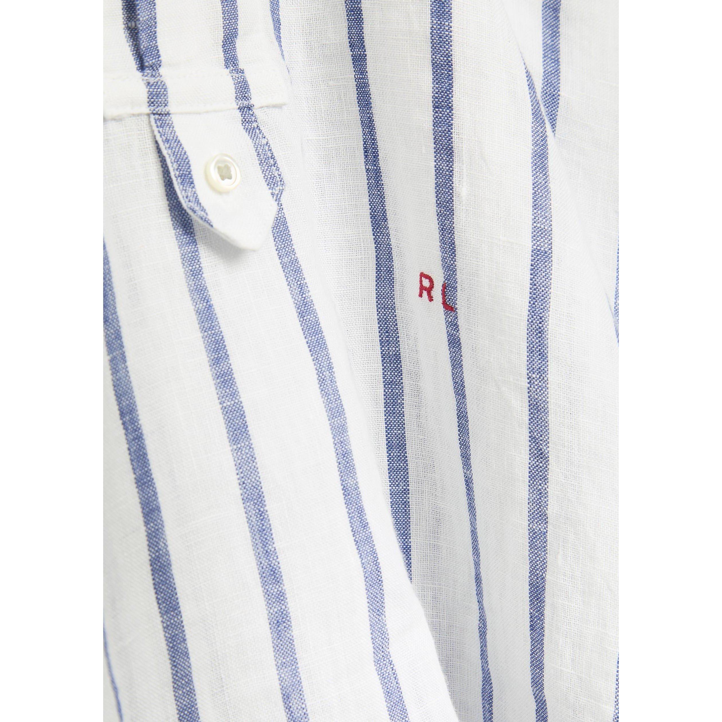 WHITE AND OTHER - Polo Ralph Lauren - Women's Striped Linen Long-Sleeve Relaxed-Fit Shirt - 4