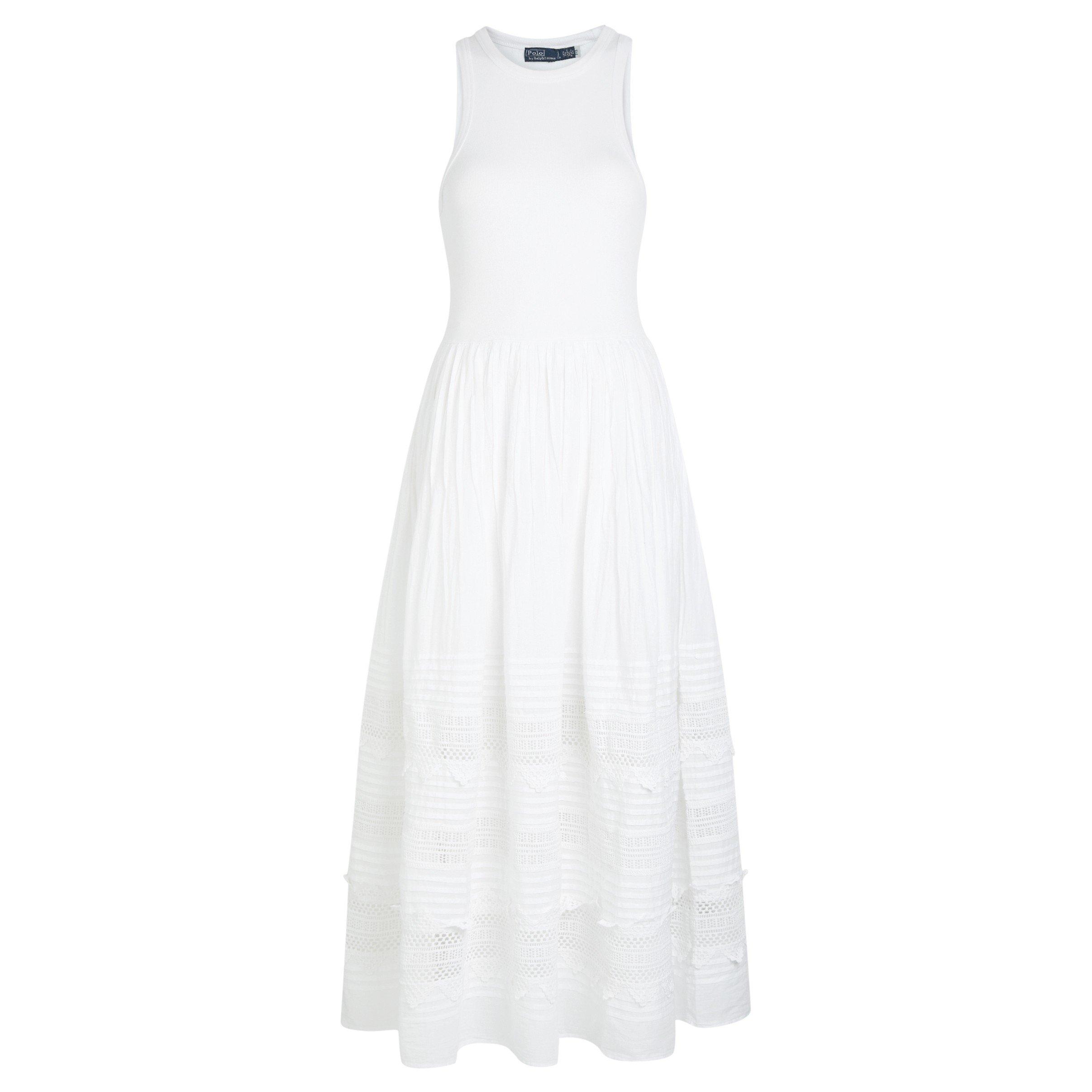 WHITE - Polo Ralph Lauren - LD WOVEN-FIT FLAIRED DRESS