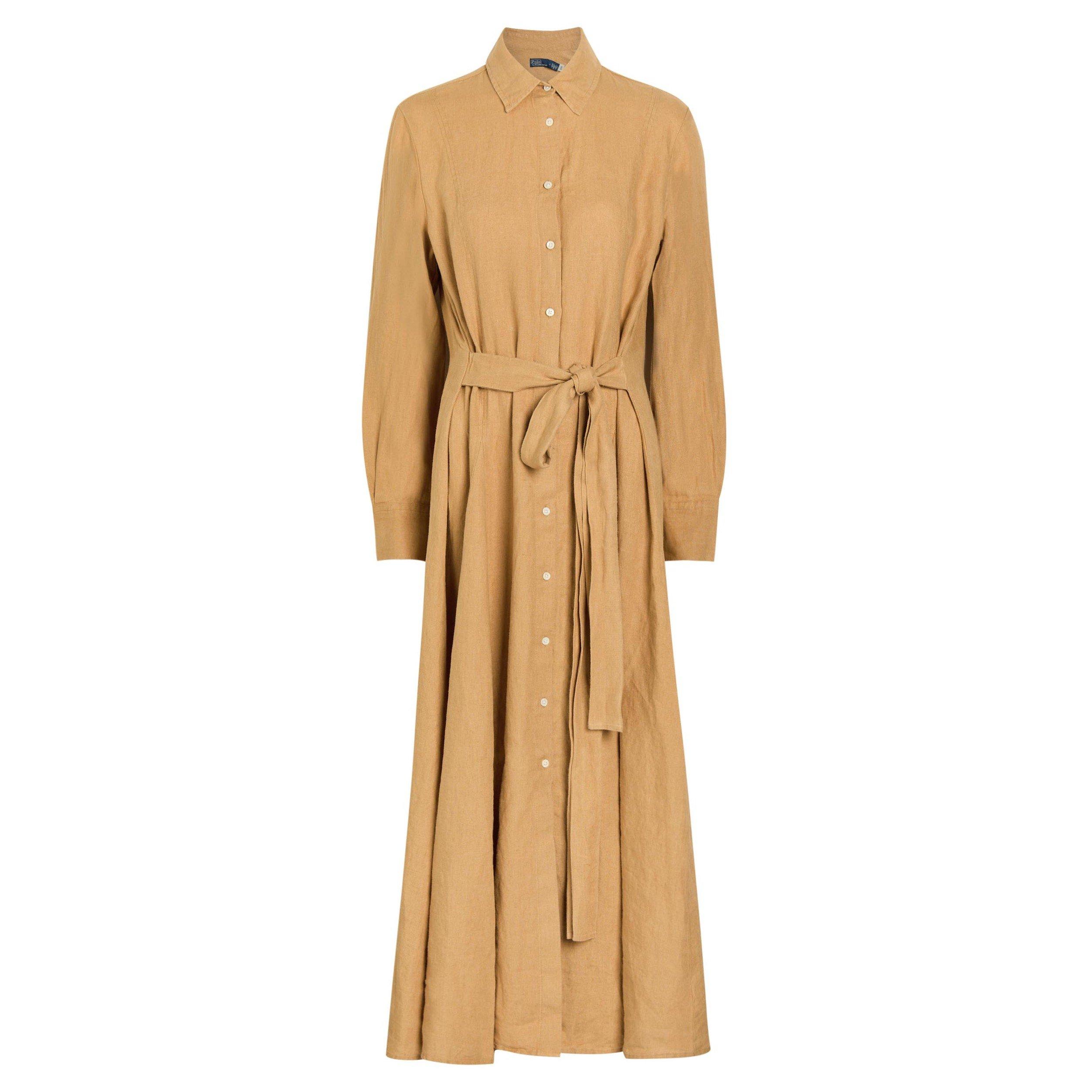 BROWN - Polo Ralph Lauren - LD WOVEN-WRAP-DRESS