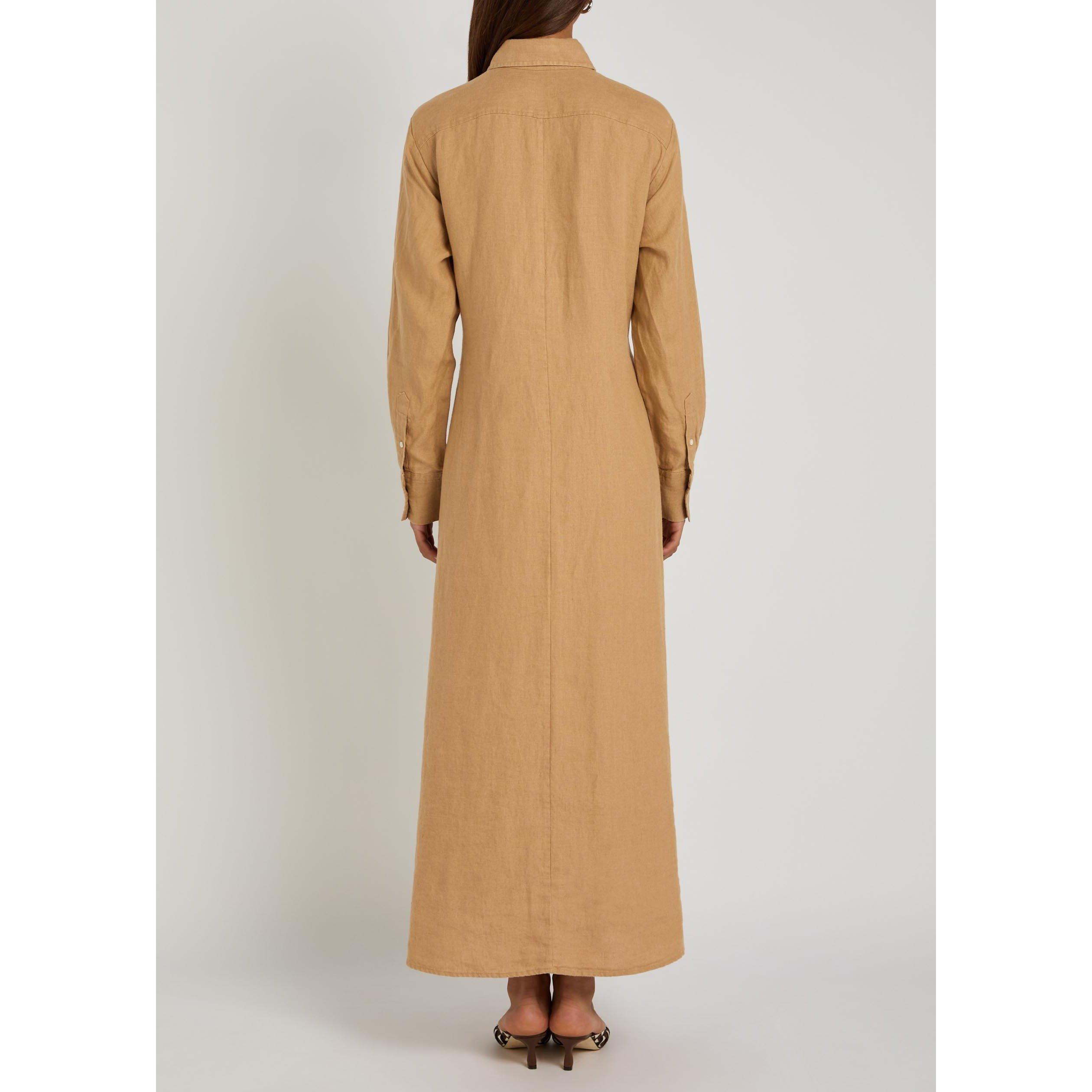 BROWN - Polo Ralph Lauren - Women's Linen Relaxed-Fit Shirt-Dress - 3