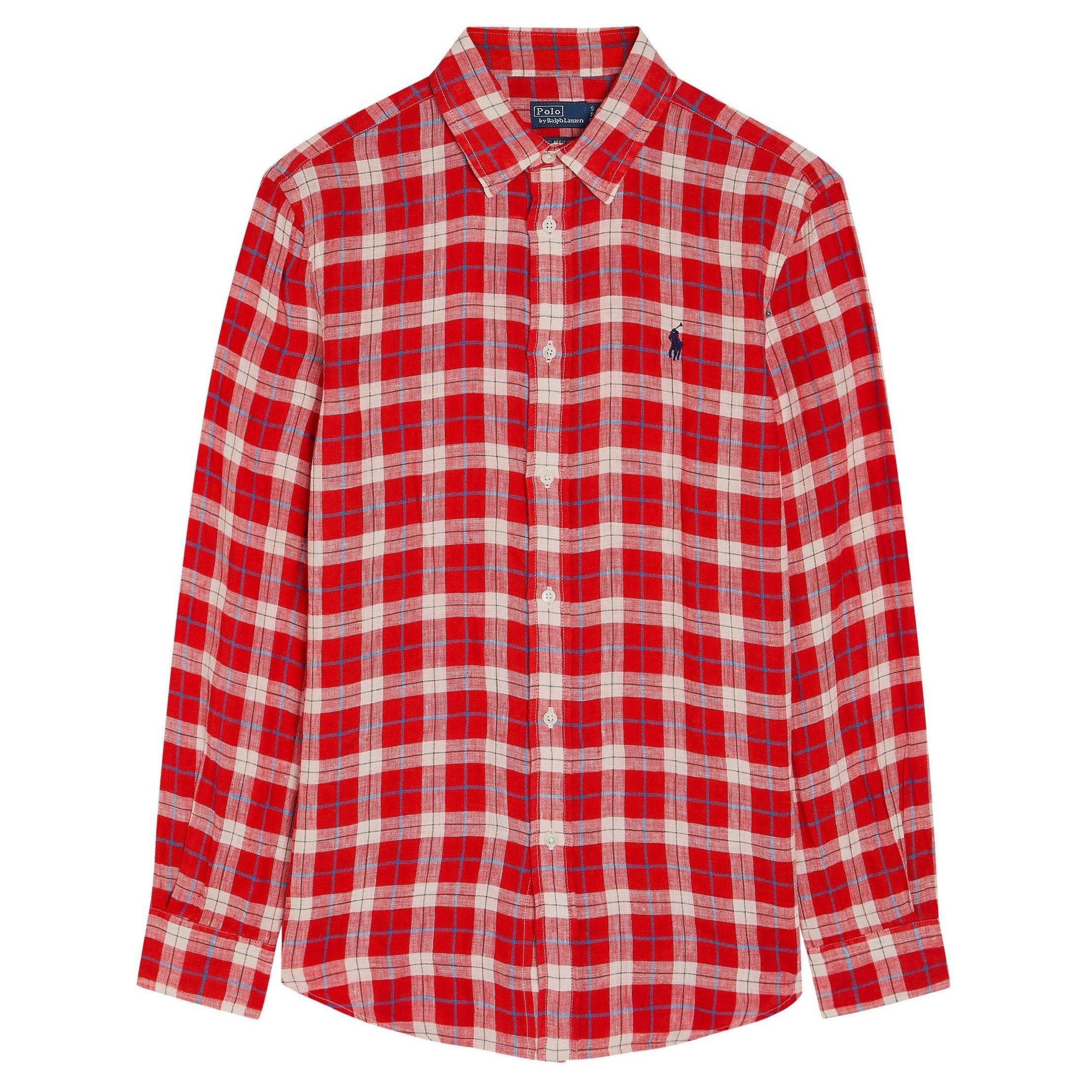 RED AND OTHER - Polo Ralph Lauren - S CLASSIC LS BUTTON FRONT SHIR