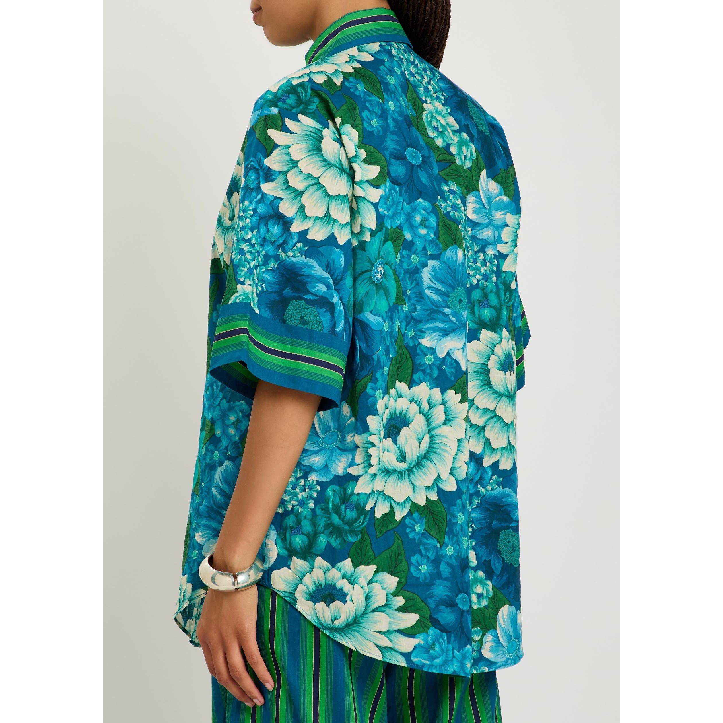 MULTICOLOURED - Alemais - Women's Margo Floral Cotton Short-Sleeve Oversized-Fit Shirt - 3