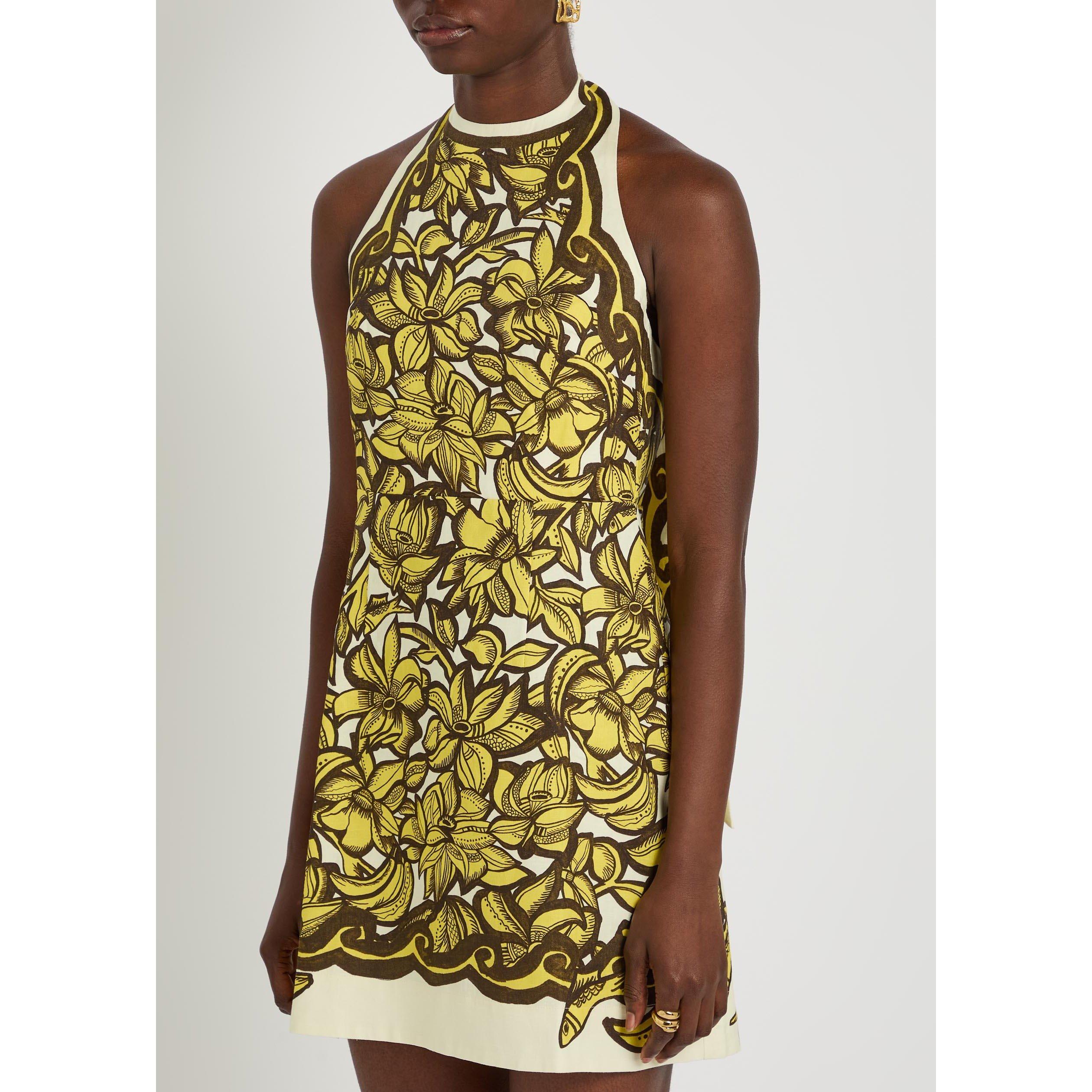 YELLOW - Alemais - Women's Mona Halterneck Hemp Mini Dress - 2
