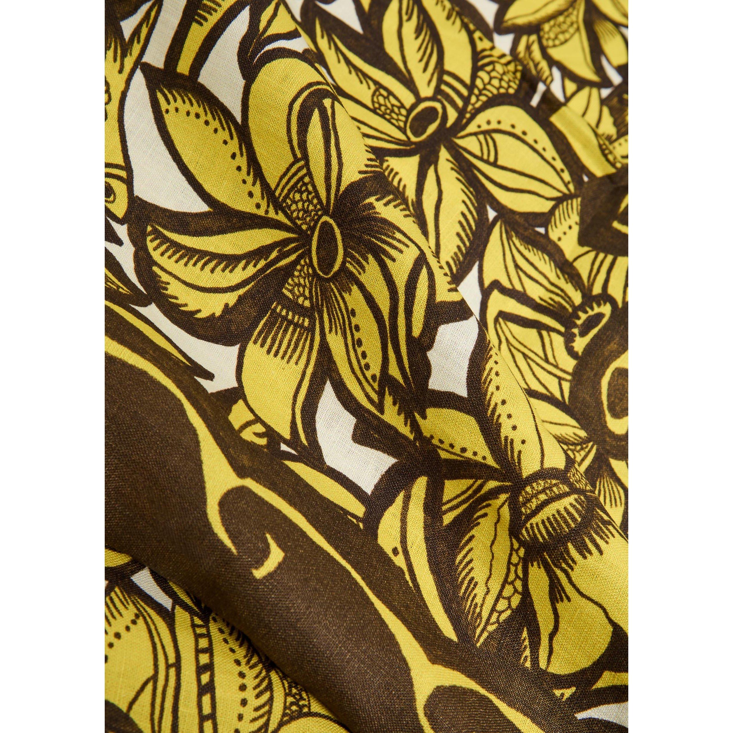 YELLOW - Alemais - Women's Mona Hemp Short-Sleeve Oversized-Fit Patterned Shirt - 4