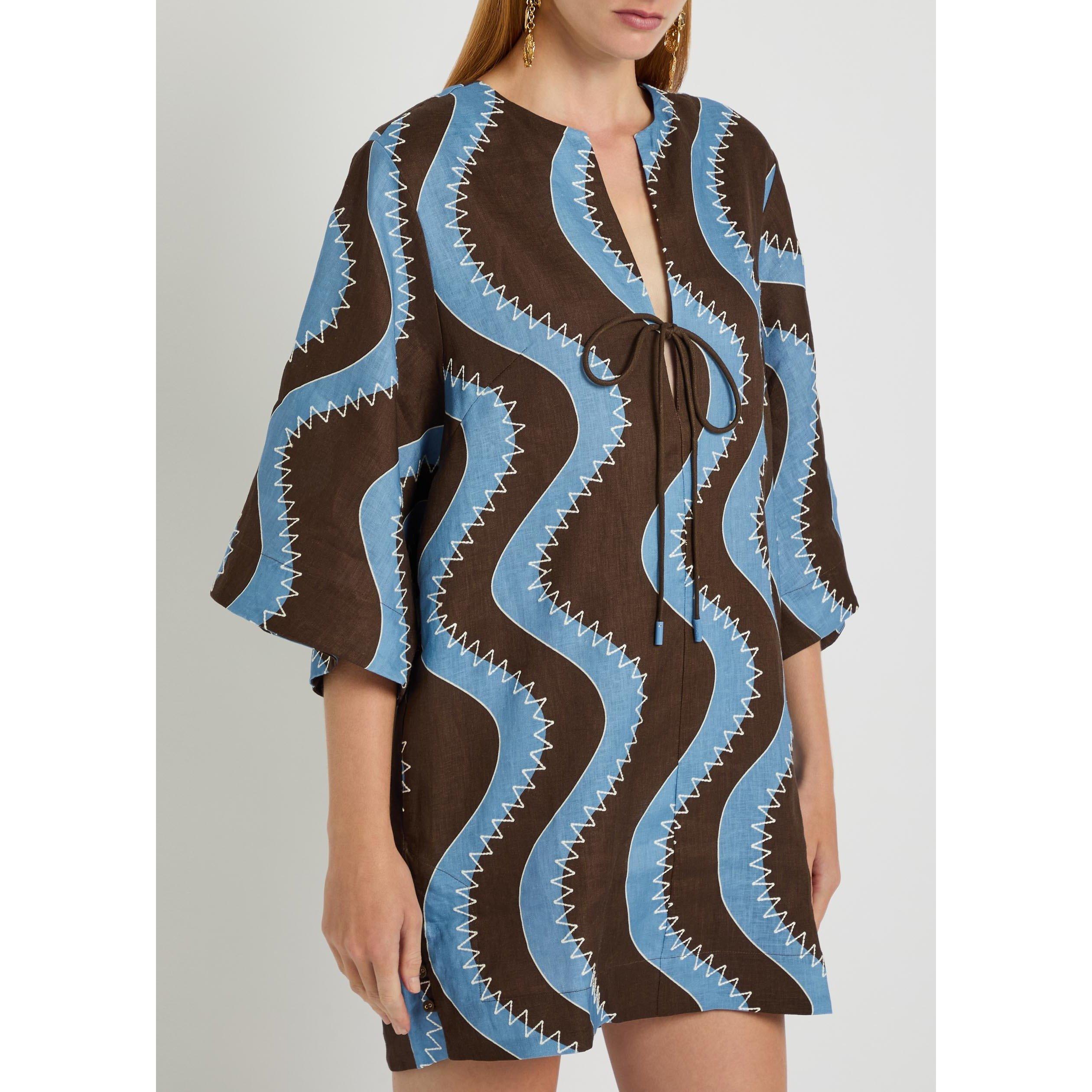 BLUE - Alemais - Women's Frankie Linen Mini Dress - 2