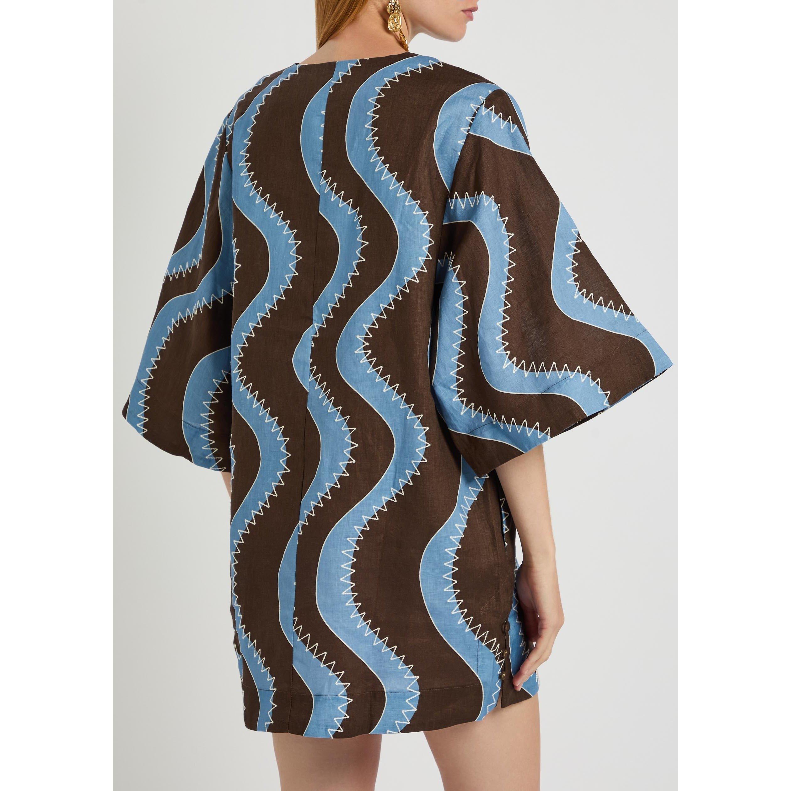 BLUE - Alemais - Women's Frankie Linen Mini Dress - 3