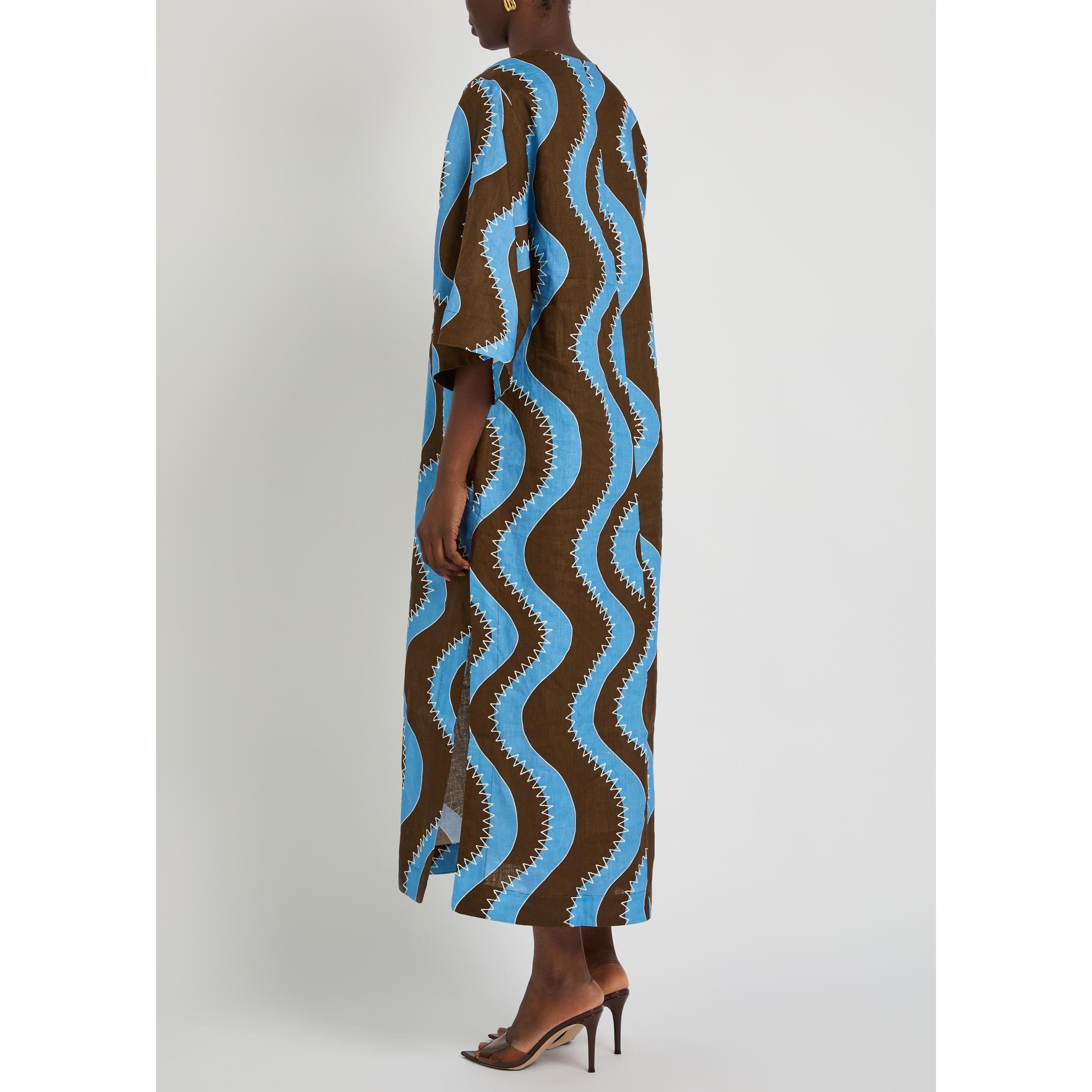 BLUE - Alemais - Women's Frankie Linen Tea Dress - 3