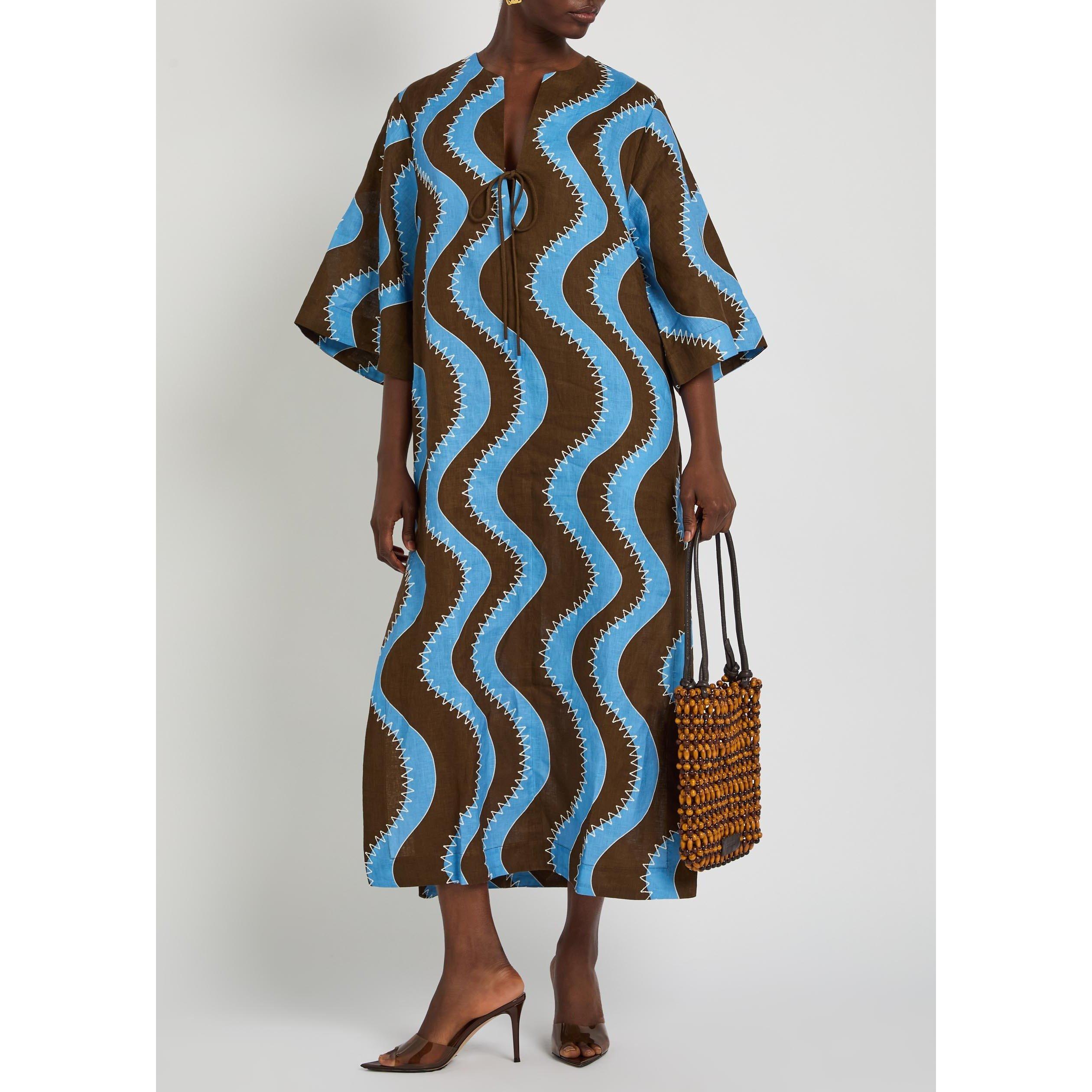 BLUE - Alemais - Women's Frankie Linen Tea Dress - 5