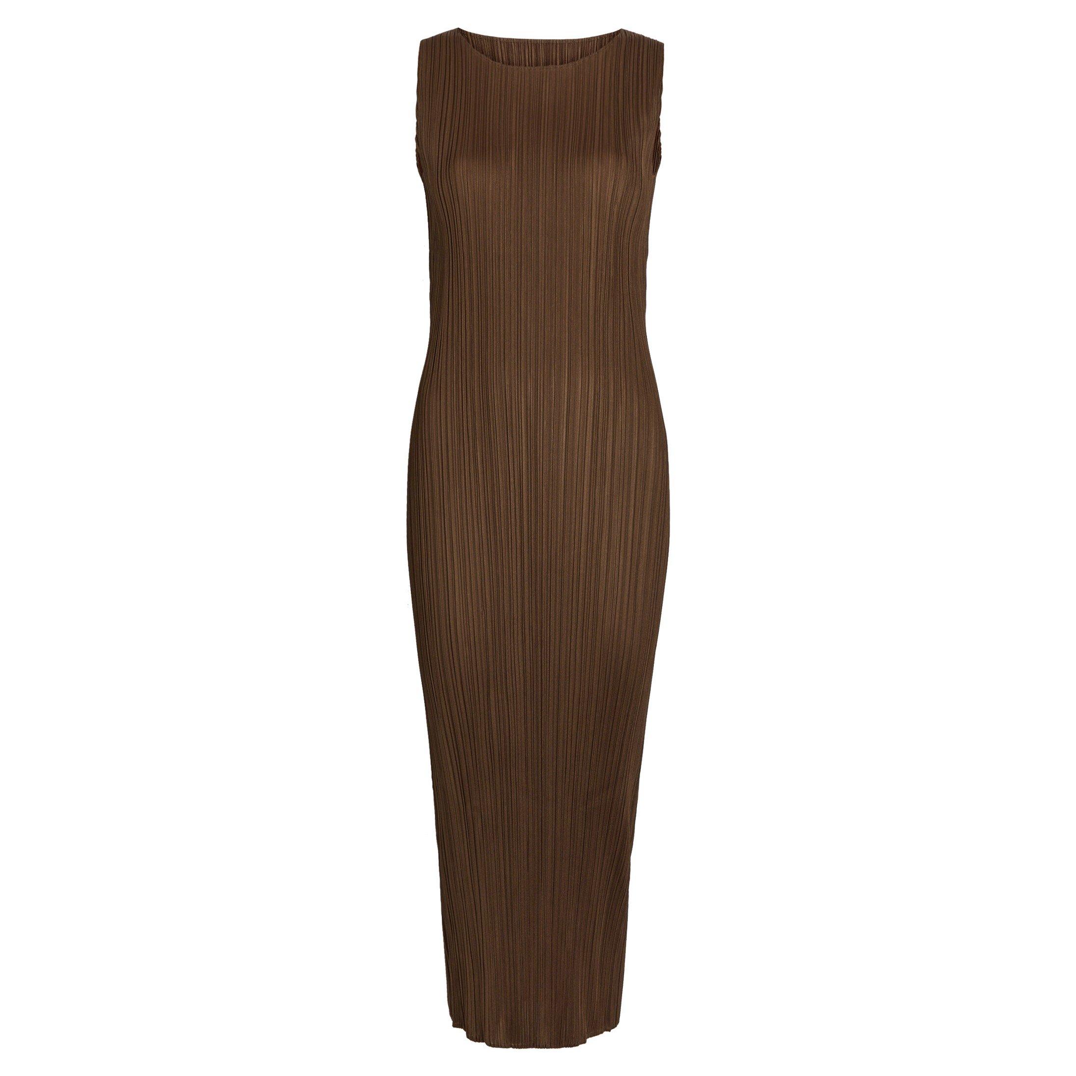 BROWN - Issey Miyake - Women's Pleated Maxi Dress - 1