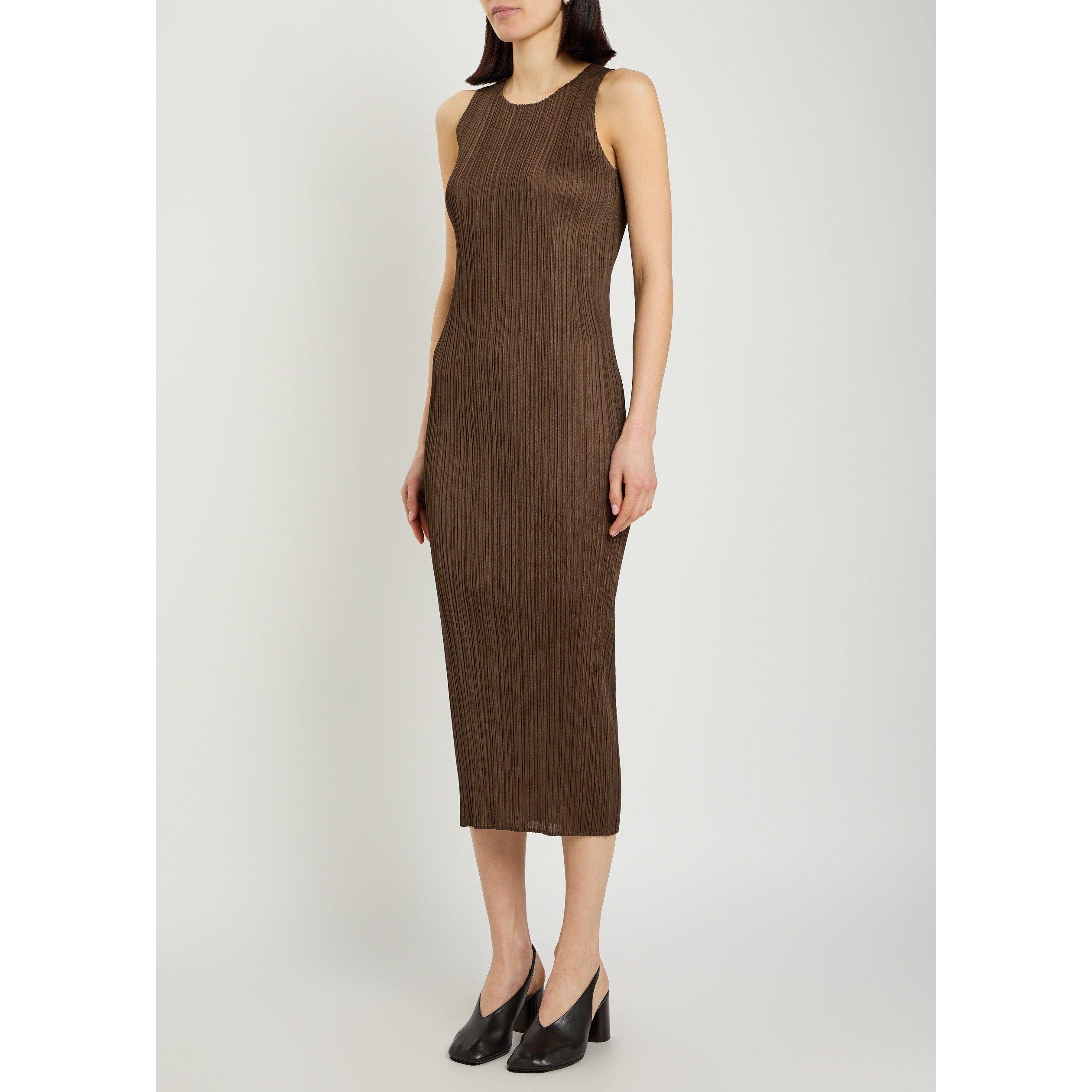 BROWN - Issey Miyake - Women's Pleated Maxi Dress - 2