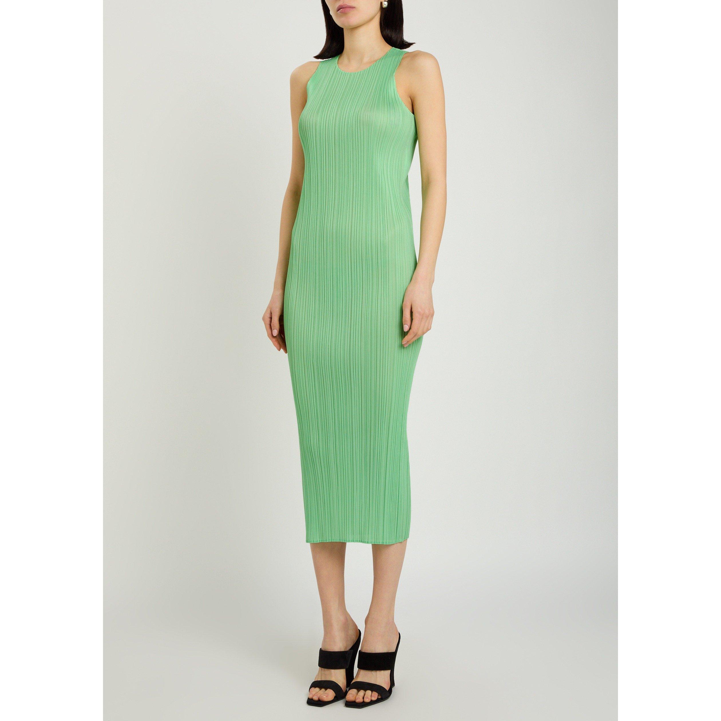 LIGHT GREEN - Issey Miyake - Women's Pleats Please Pleated Round-Neck Maxi Dress - 2