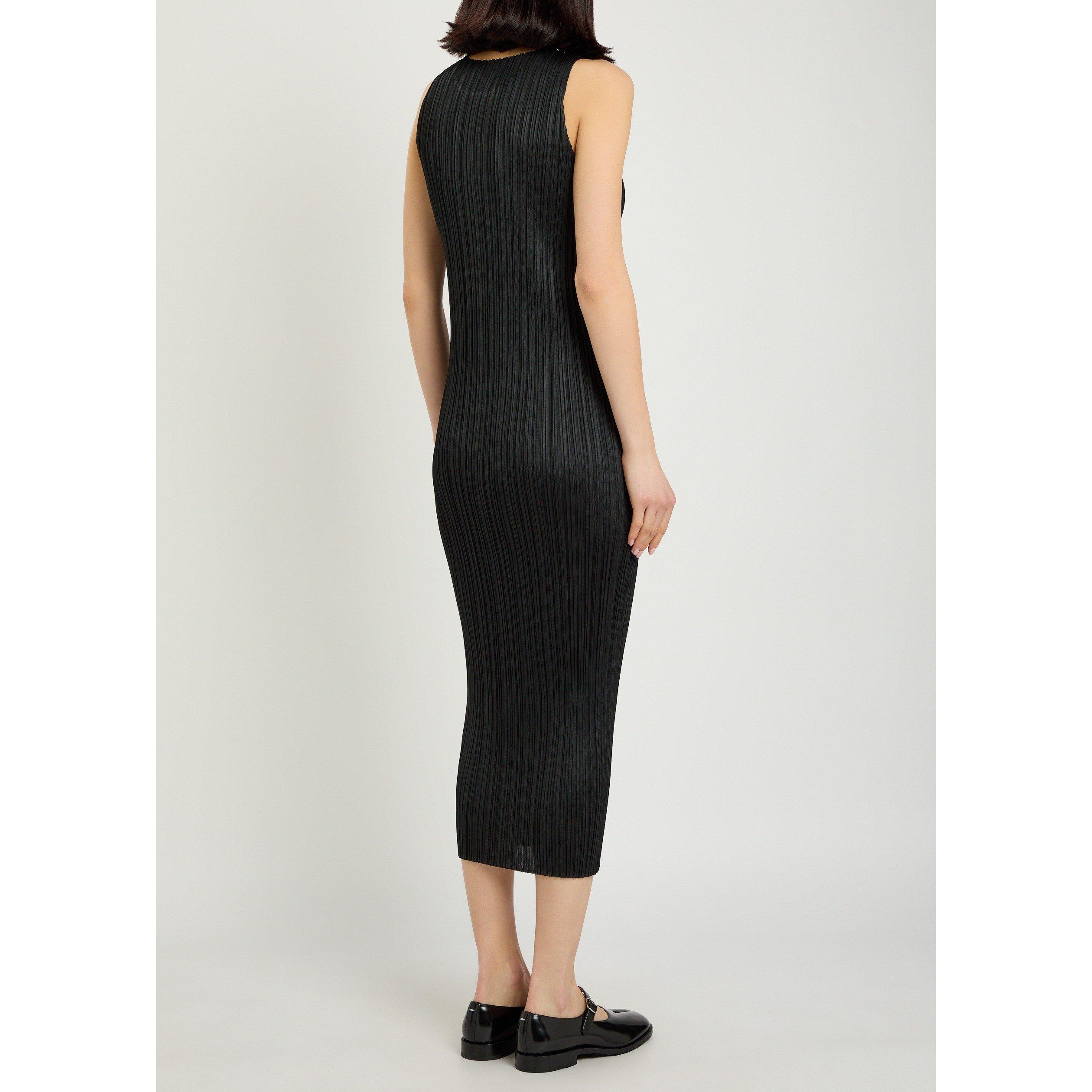 BLACK - Issey Miyake - Women's Pleats Please Pleated Slim-Fit Maxi Dress - 3