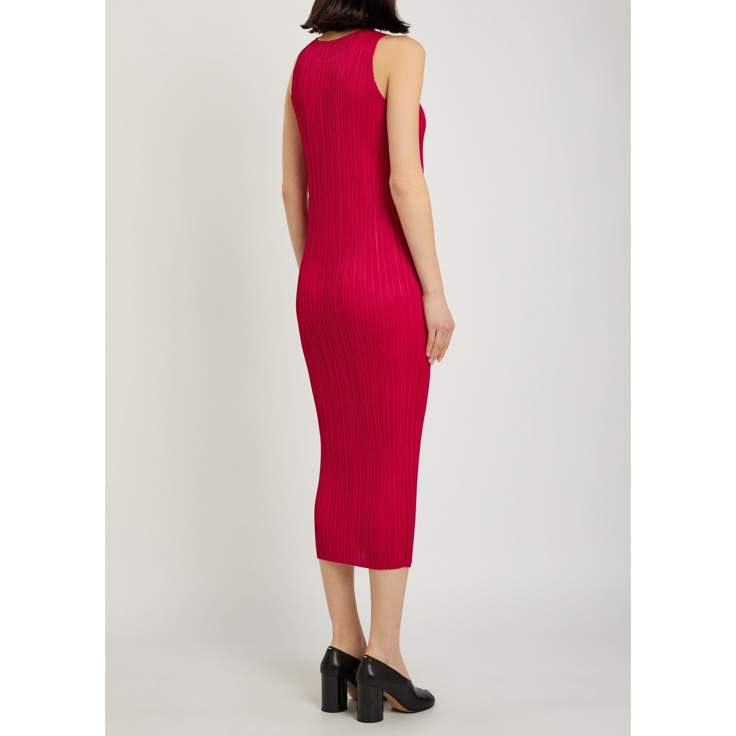 RED - Issey Miyake - Women's Pleated Maxi Dress - 3
