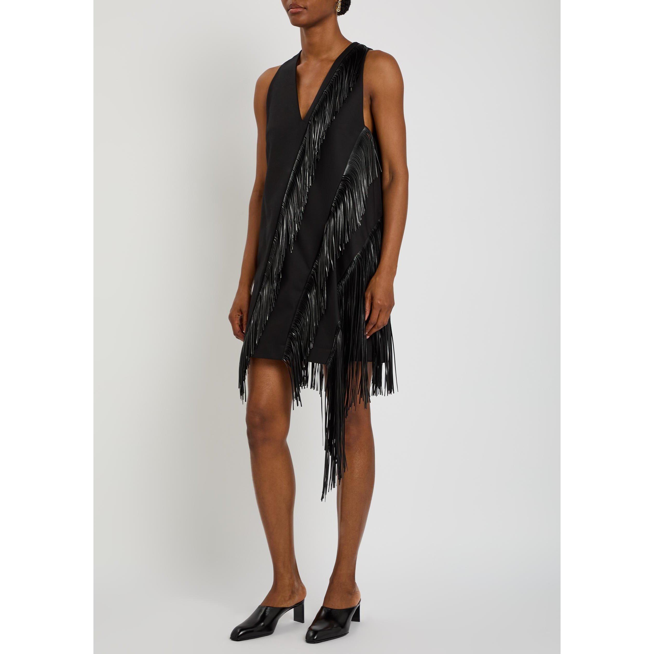 BLACK - Sportmax - Women's Cotton Fringe Mini Dress - 2