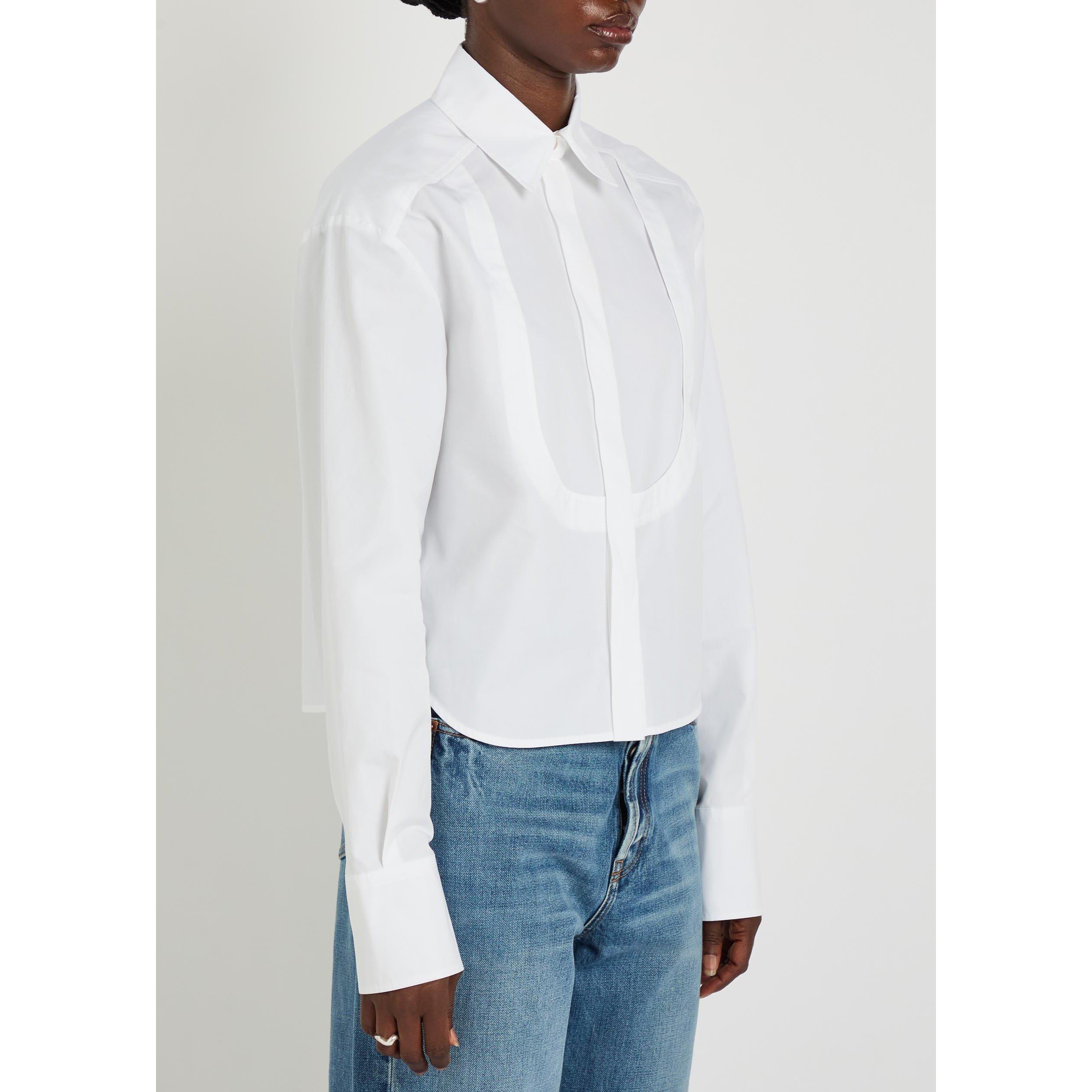 WHITE - Sportmax - Women's Cotton Slim-Fit Plain Shirt - 2