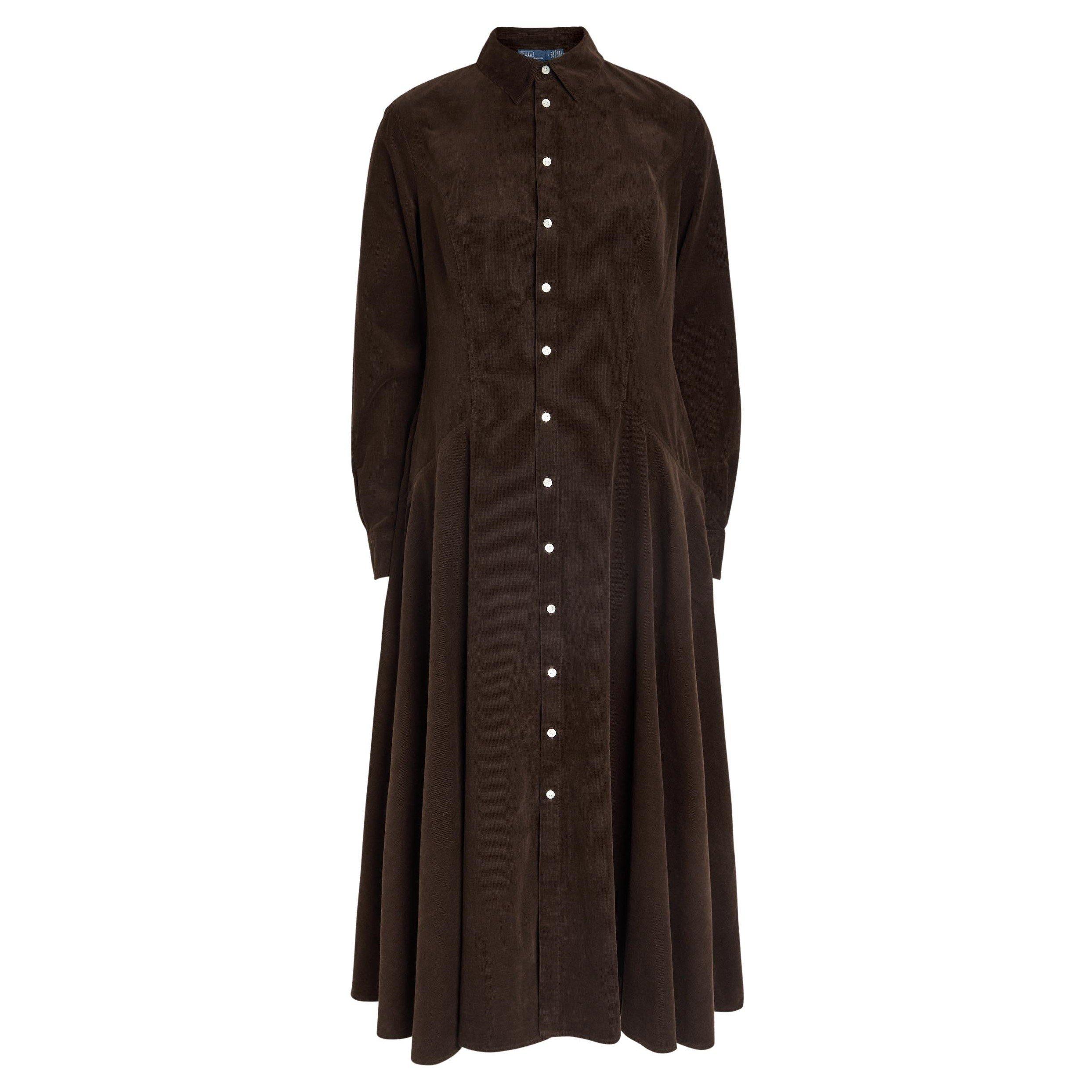 BROWN - Polo Ralph Lauren - CORD SHIRT DRESS - 1