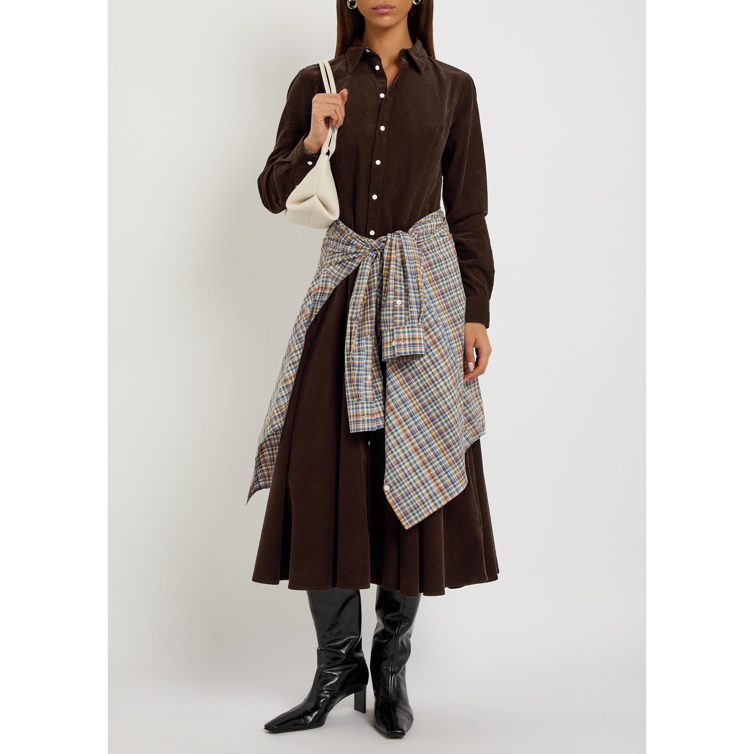 BROWN - Polo Ralph Lauren - CORD SHIRT DRESS - 5