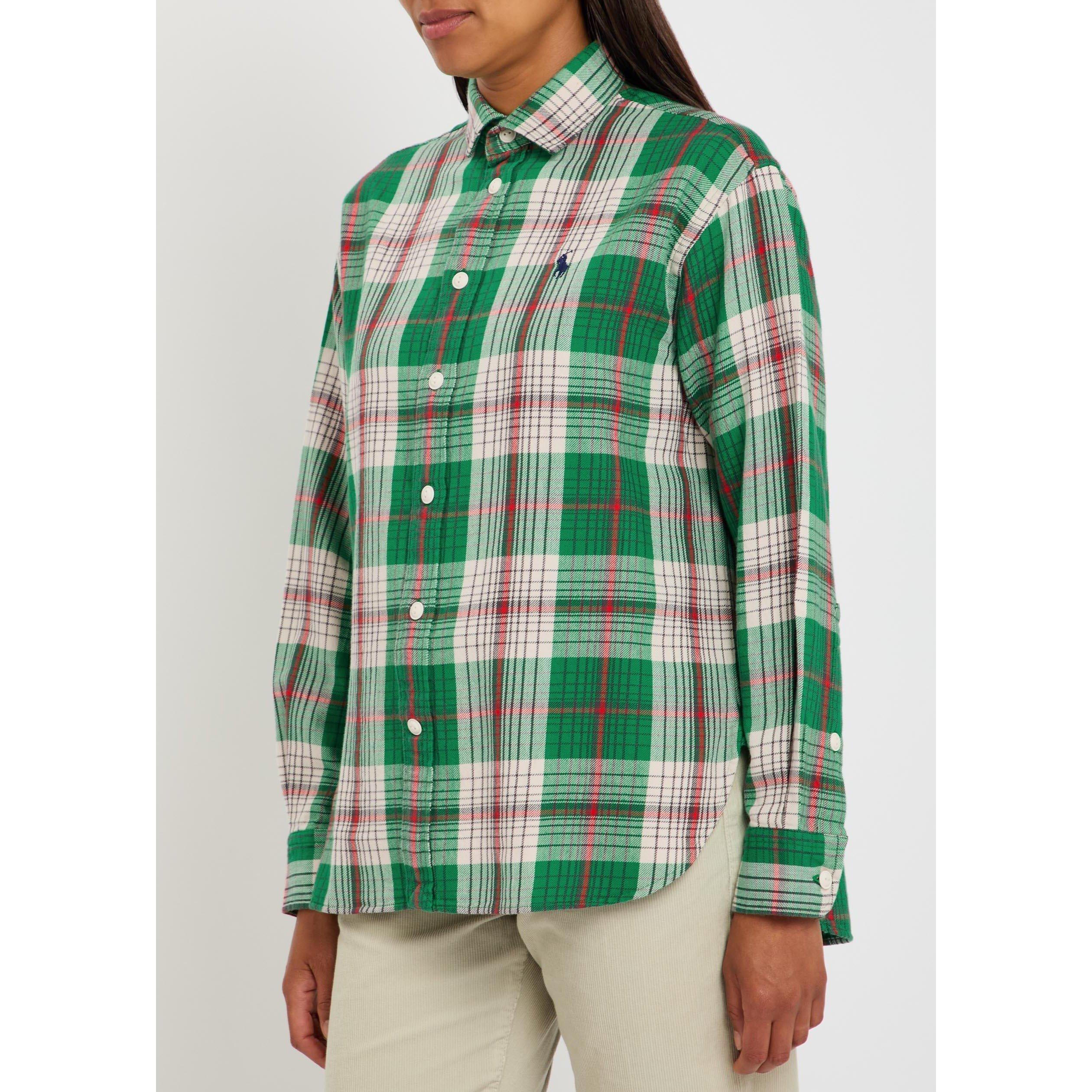 GREEN AND OTHER - Polo Ralph Lauren - Women's Check Cotton Long-Sleeve Shirt - 2