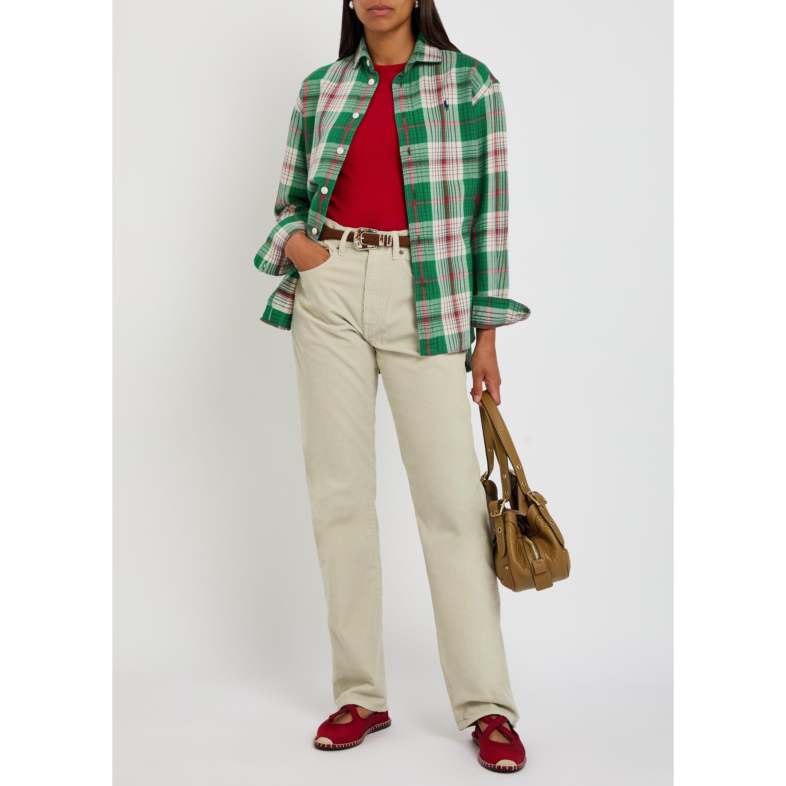 GREEN AND OTHER - Polo Ralph Lauren - Women's Check Cotton Long-Sleeve Shirt - 5