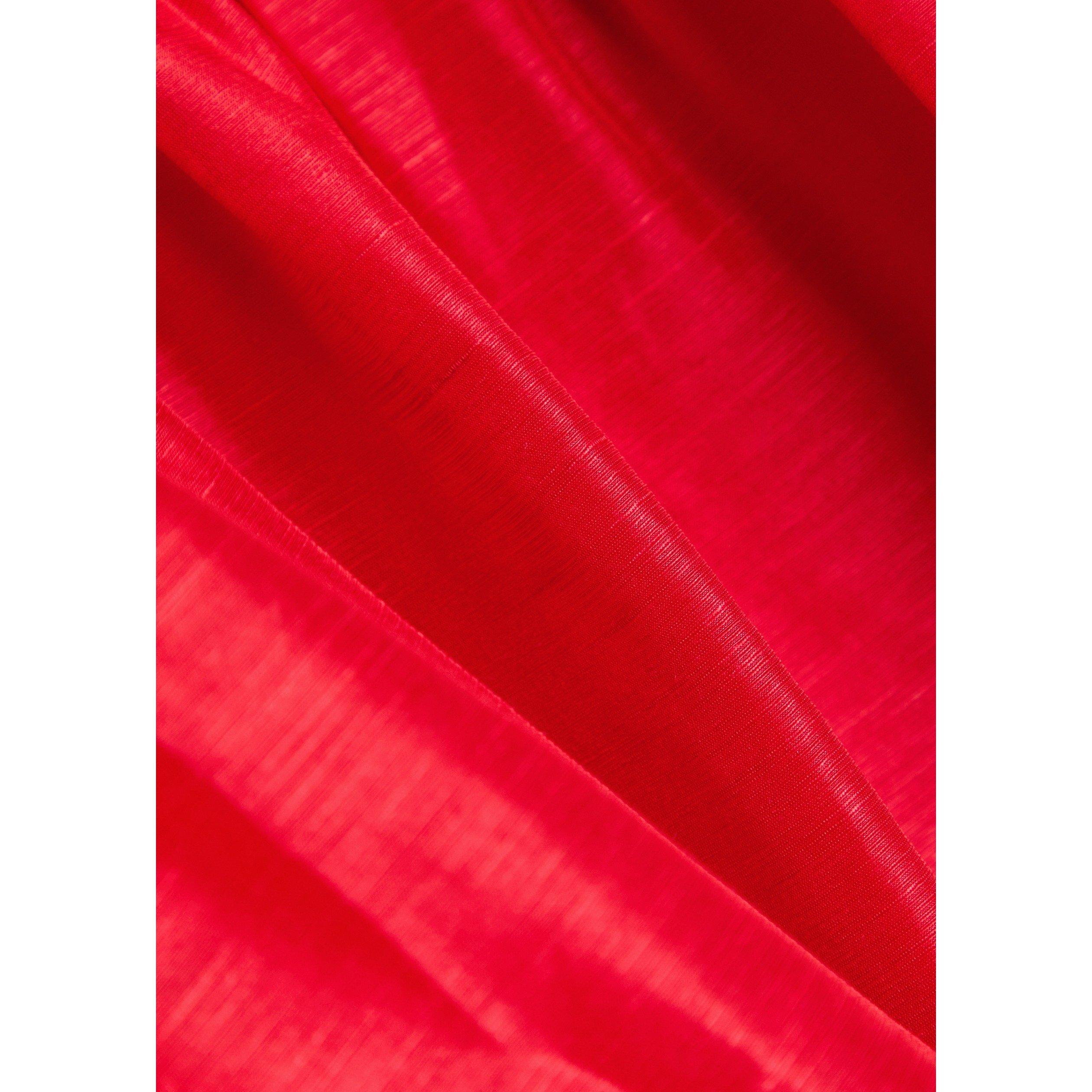 BRIGHT RED - Tory Burch - Women's Linen Maxi Dress - 4