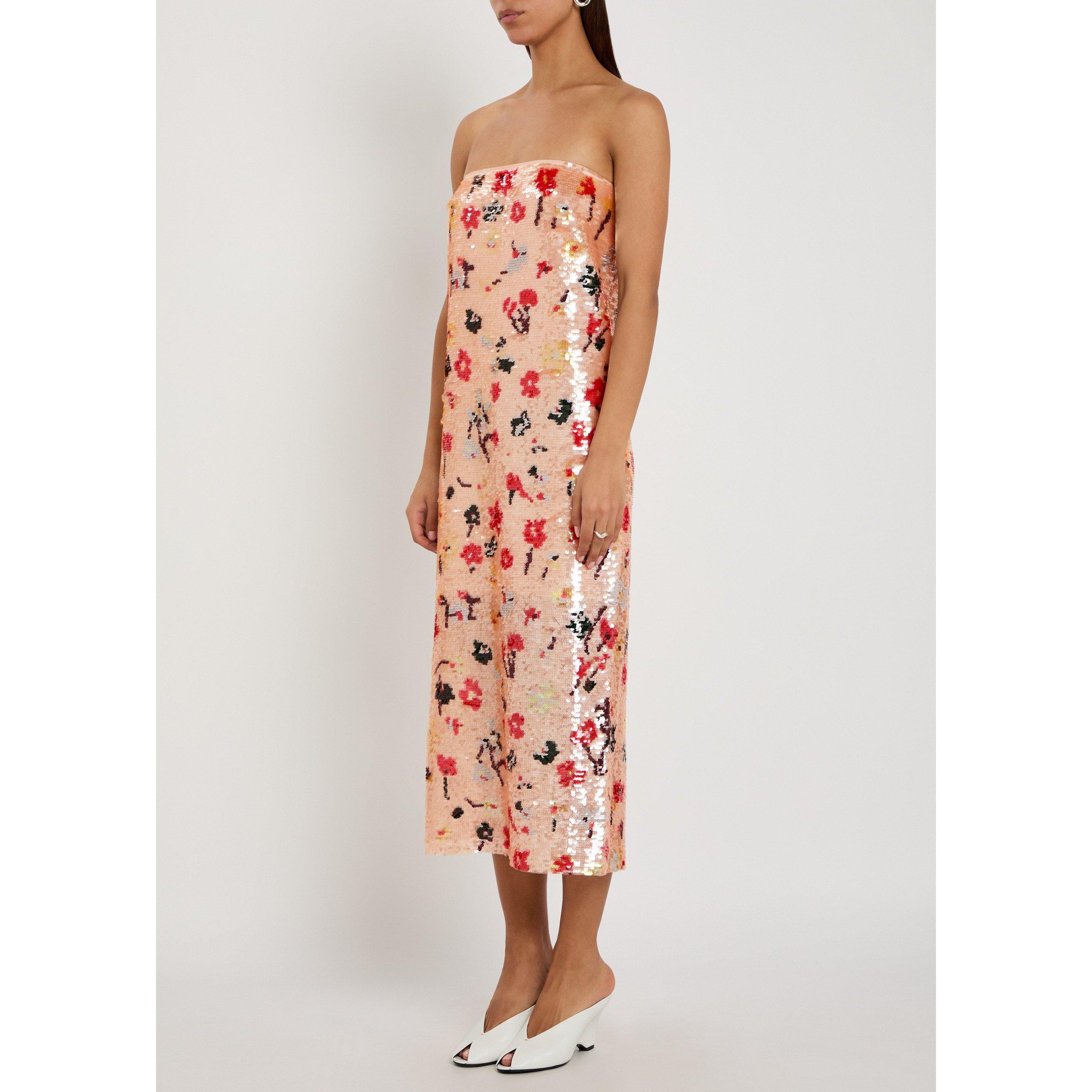 PINK AND OTHER - Tory Burch - Women's Strapless Sequin Tea Dress - 2