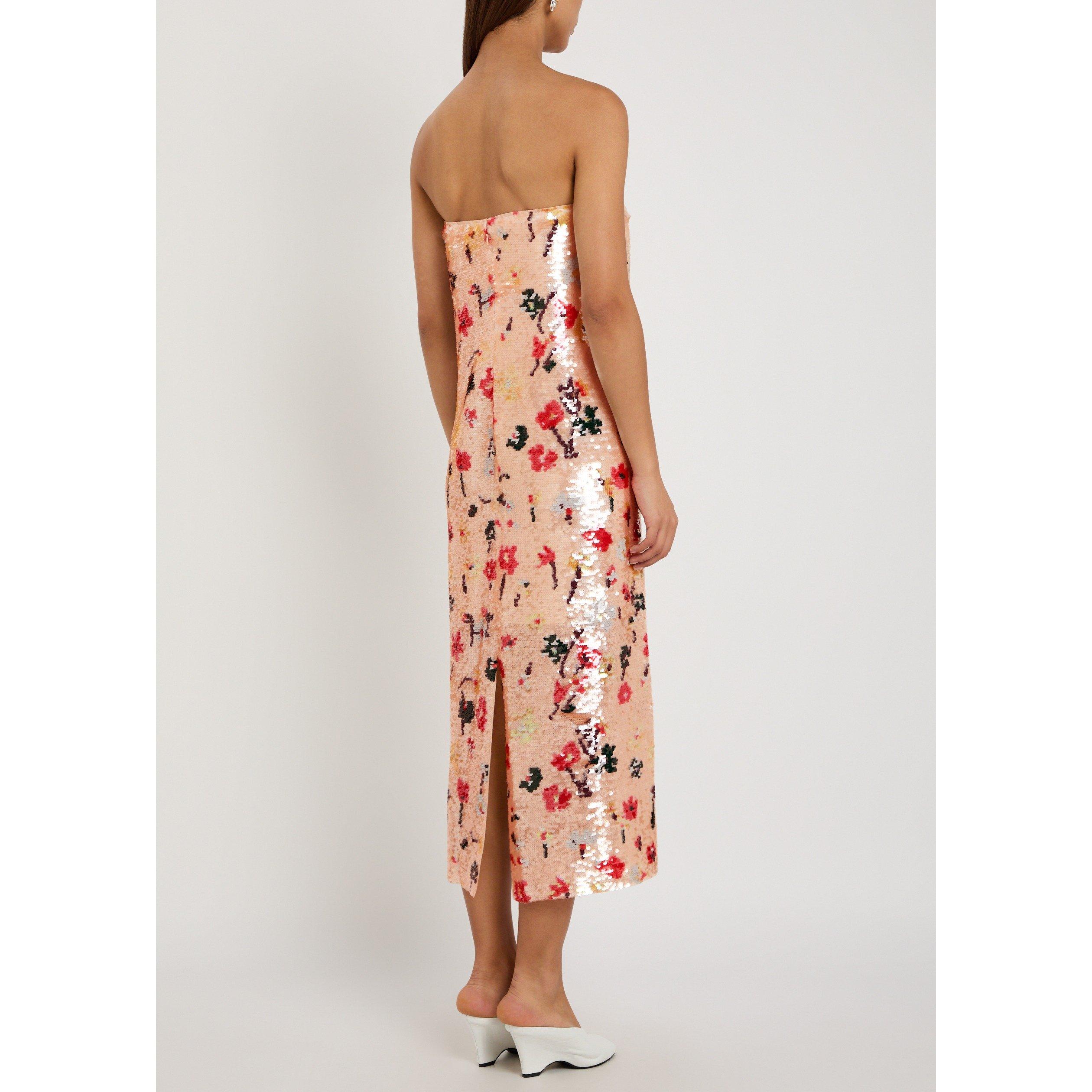 PINK AND OTHER - Tory Burch - Women's Strapless Sequin Tea Dress - 3