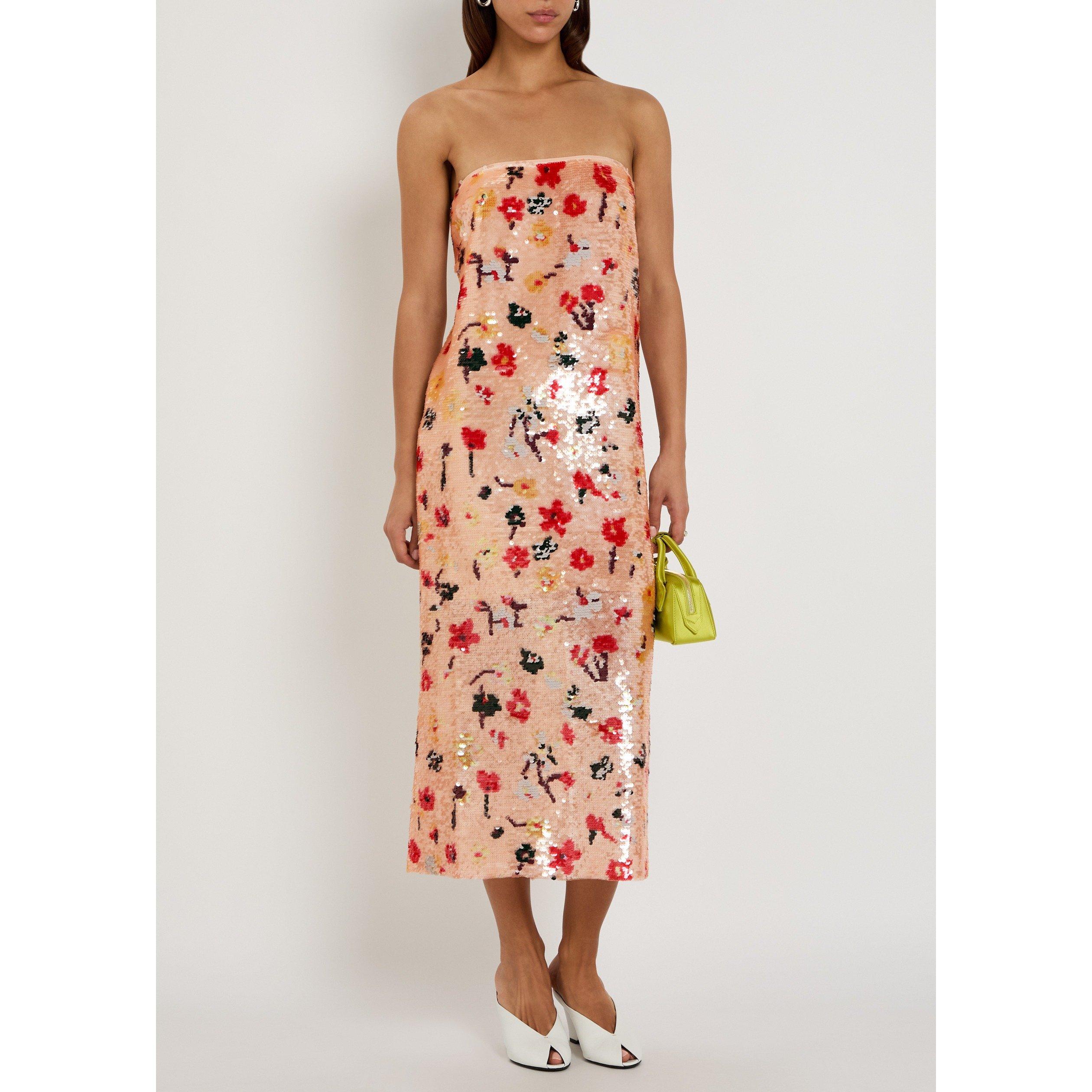 PINK AND OTHER - Tory Burch - Women's Strapless Sequin Tea Dress - 5
