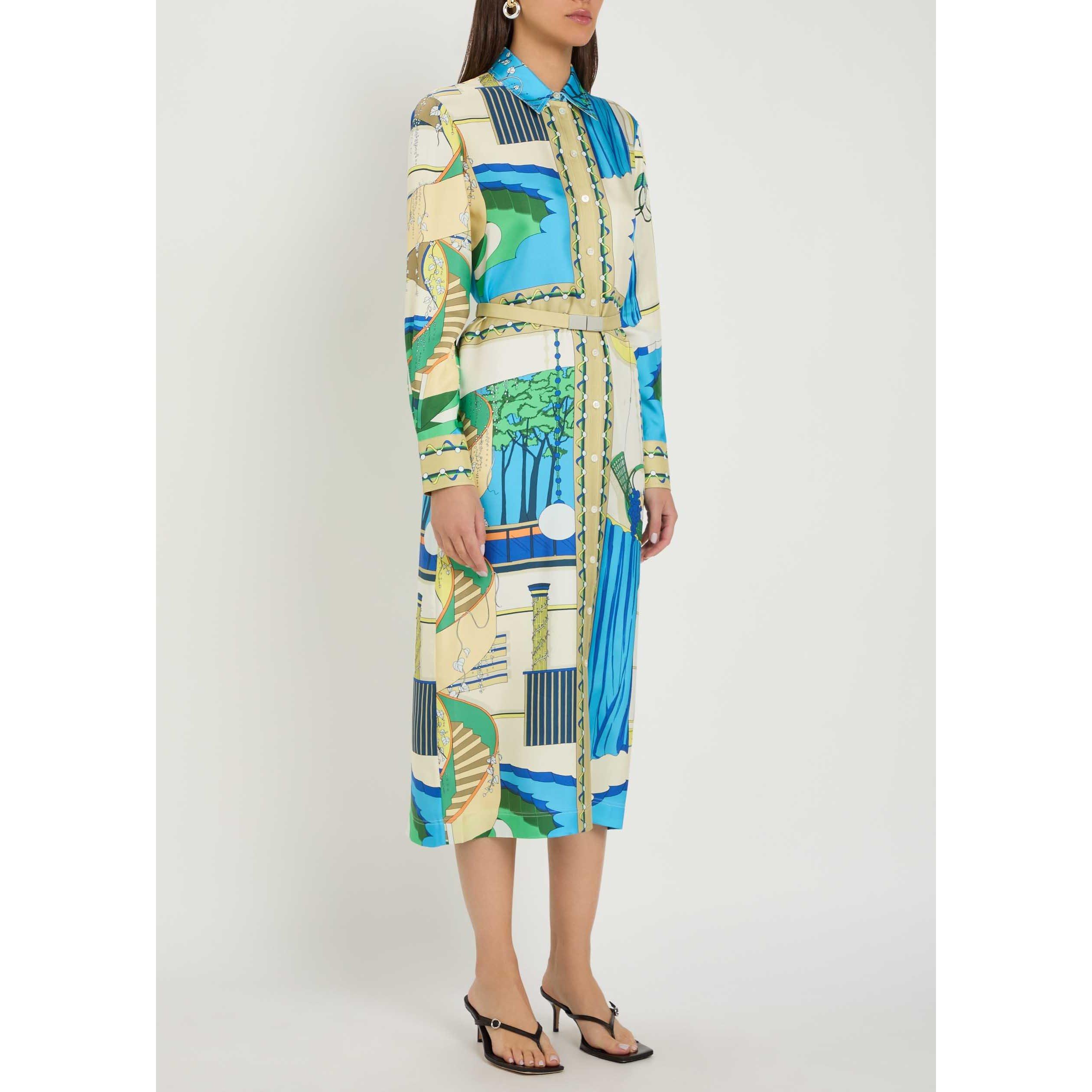 MULTICOLOURED - Tory Burch - MD PRINTED SILK SHIRT MIDI DRE - 2