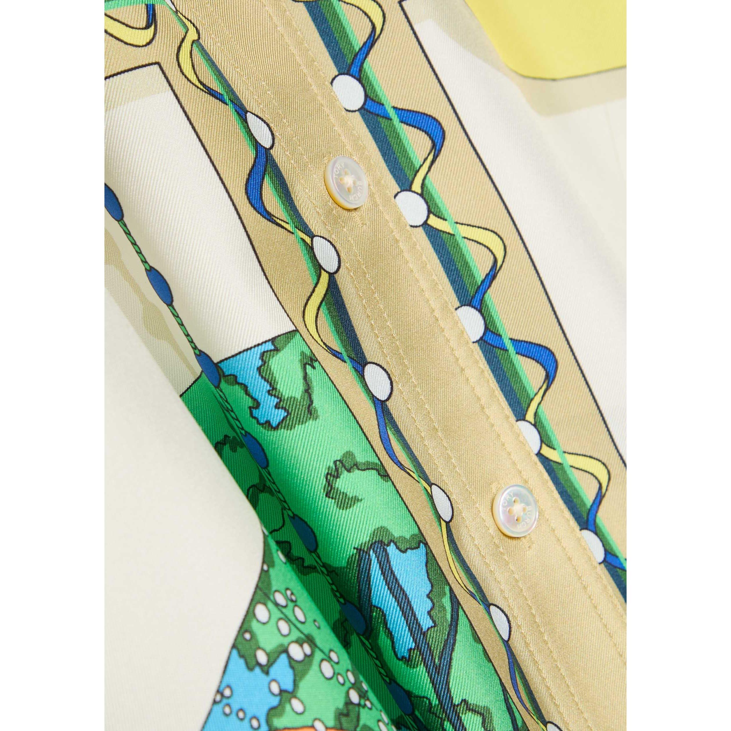 MULTICOLOURED - Tory Burch - MD PRINTED SILK SHIRT MIDI DRE - 4
