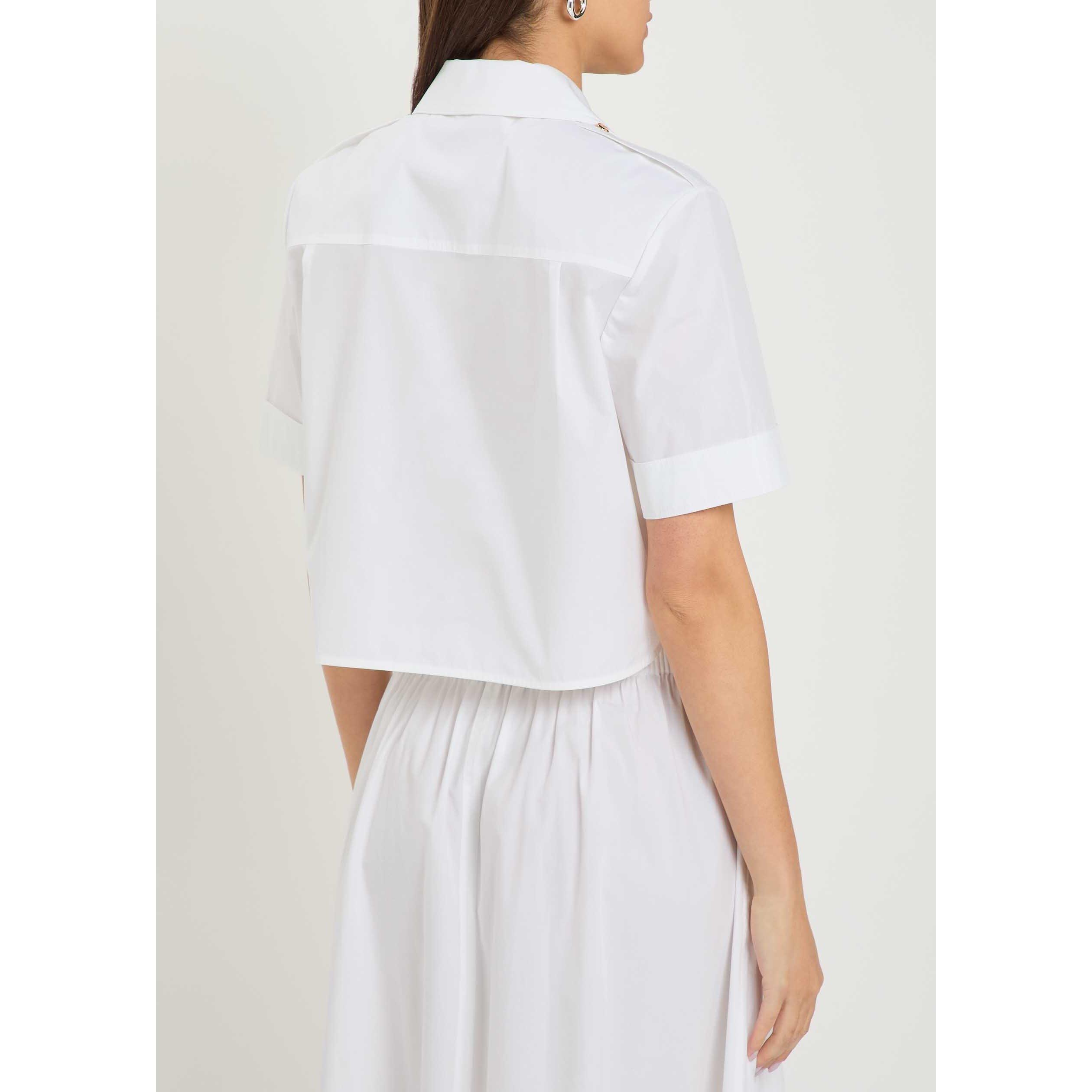 WHITE - Tory Burch - Women's Romy Poplin Short-Sleeve Camp Shirt - 3