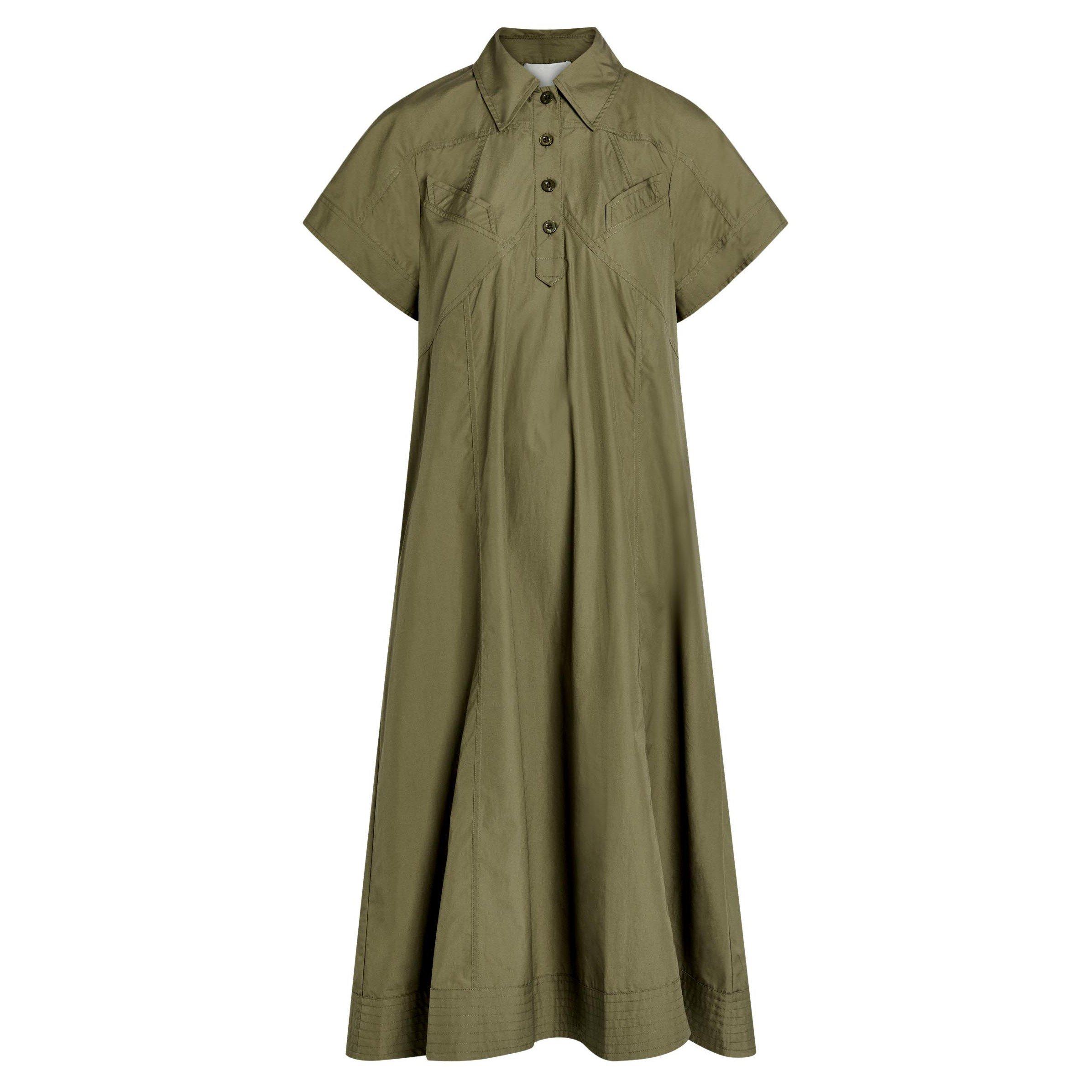 OLIVE - Philip Lim - SD TRAPEZE MIDI POPLIN SHIRT D - 1