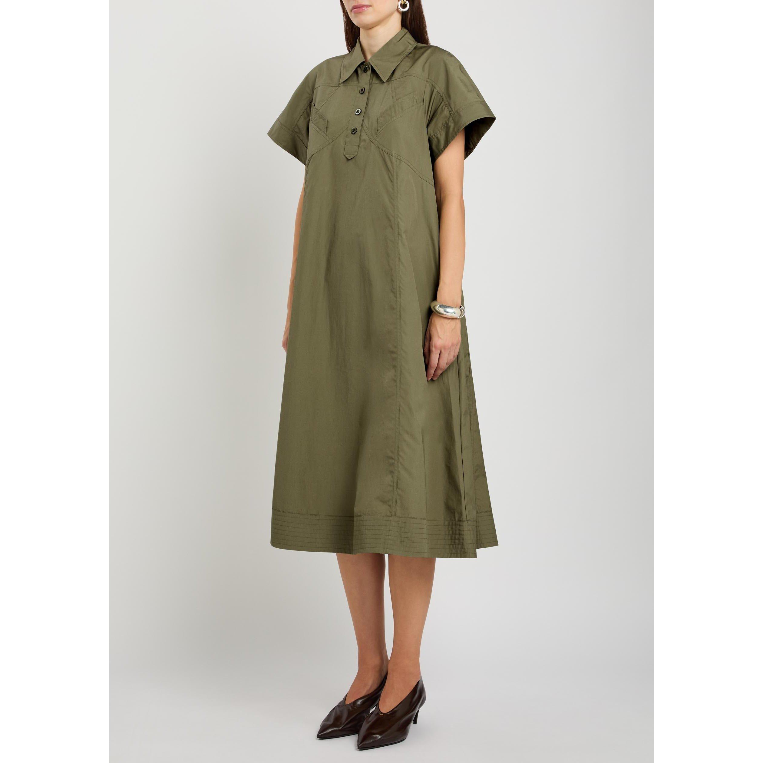 OLIVE - Philip Lim - SD TRAPEZE MIDI POPLIN SHIRT D - 2