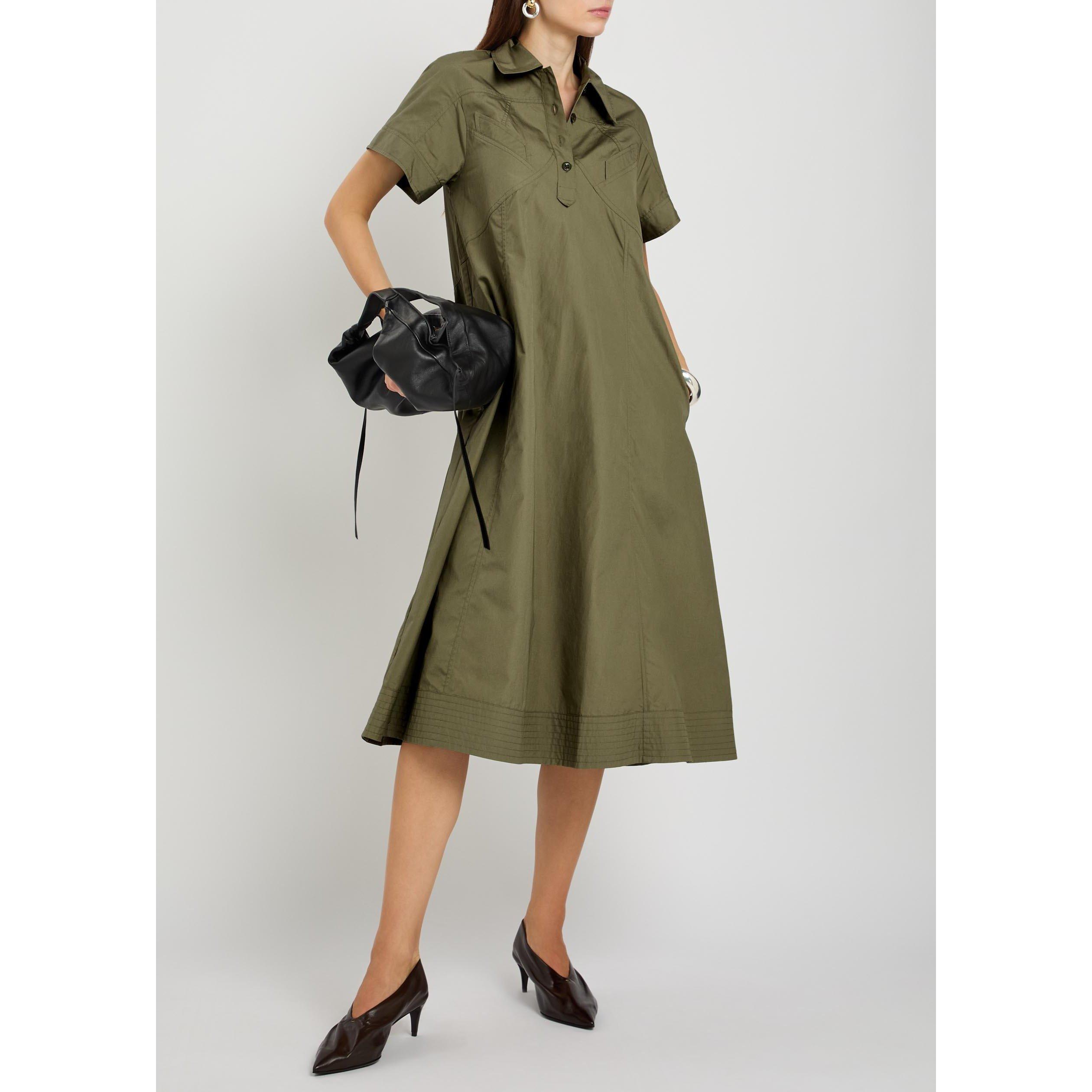 OLIVE - Philip Lim - SD TRAPEZE MIDI POPLIN SHIRT D - 5