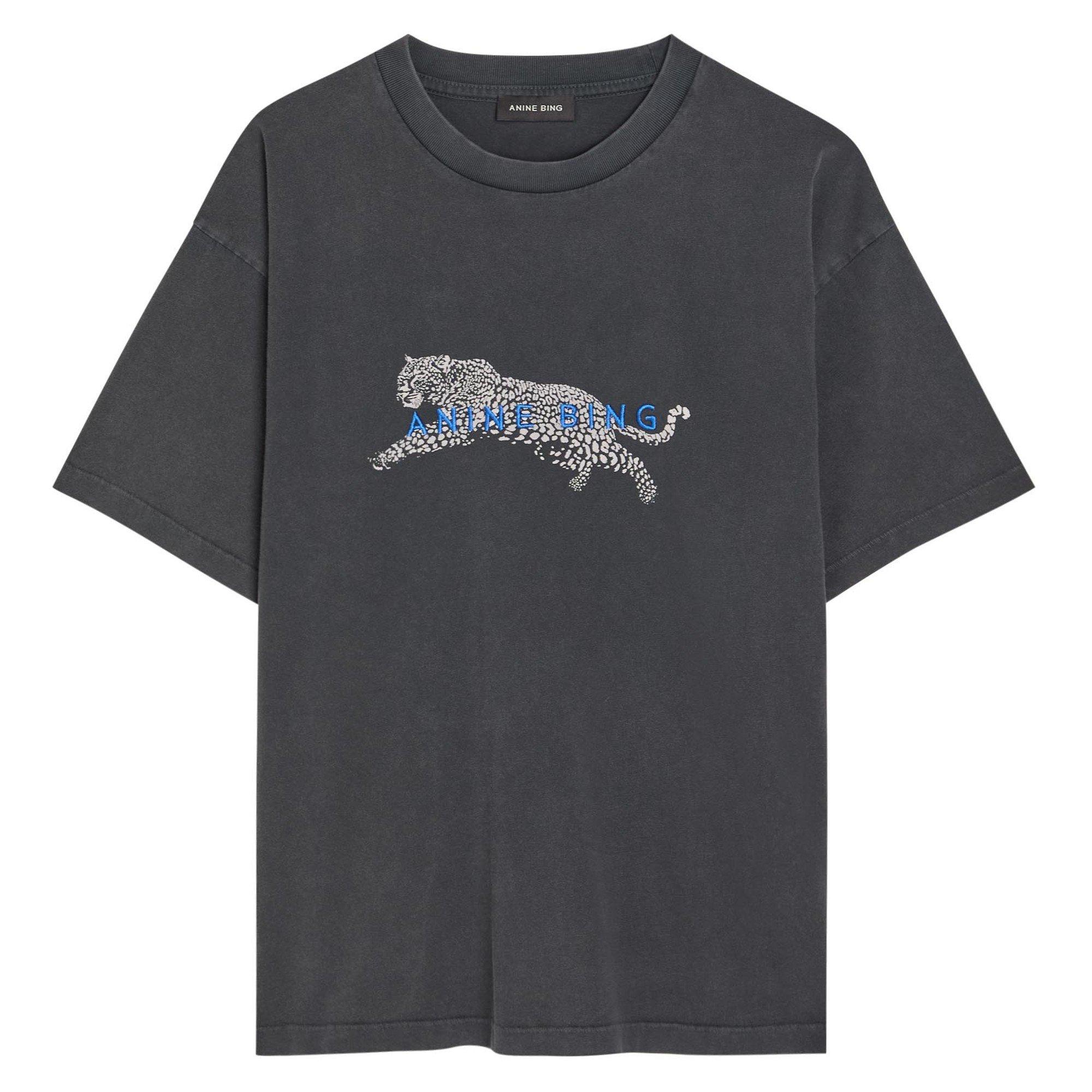 BLACK - Anine Bing - T CADE TEE LEOPARD