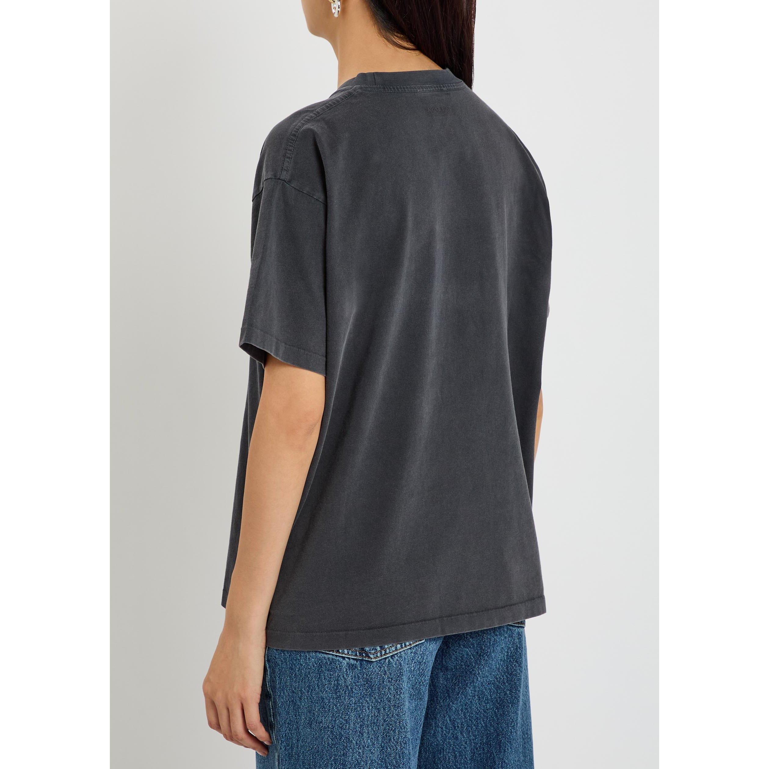 BLACK - Anine Bing - Women's Cade Leopard Print Cotton Oversized T-Shirt - 3
