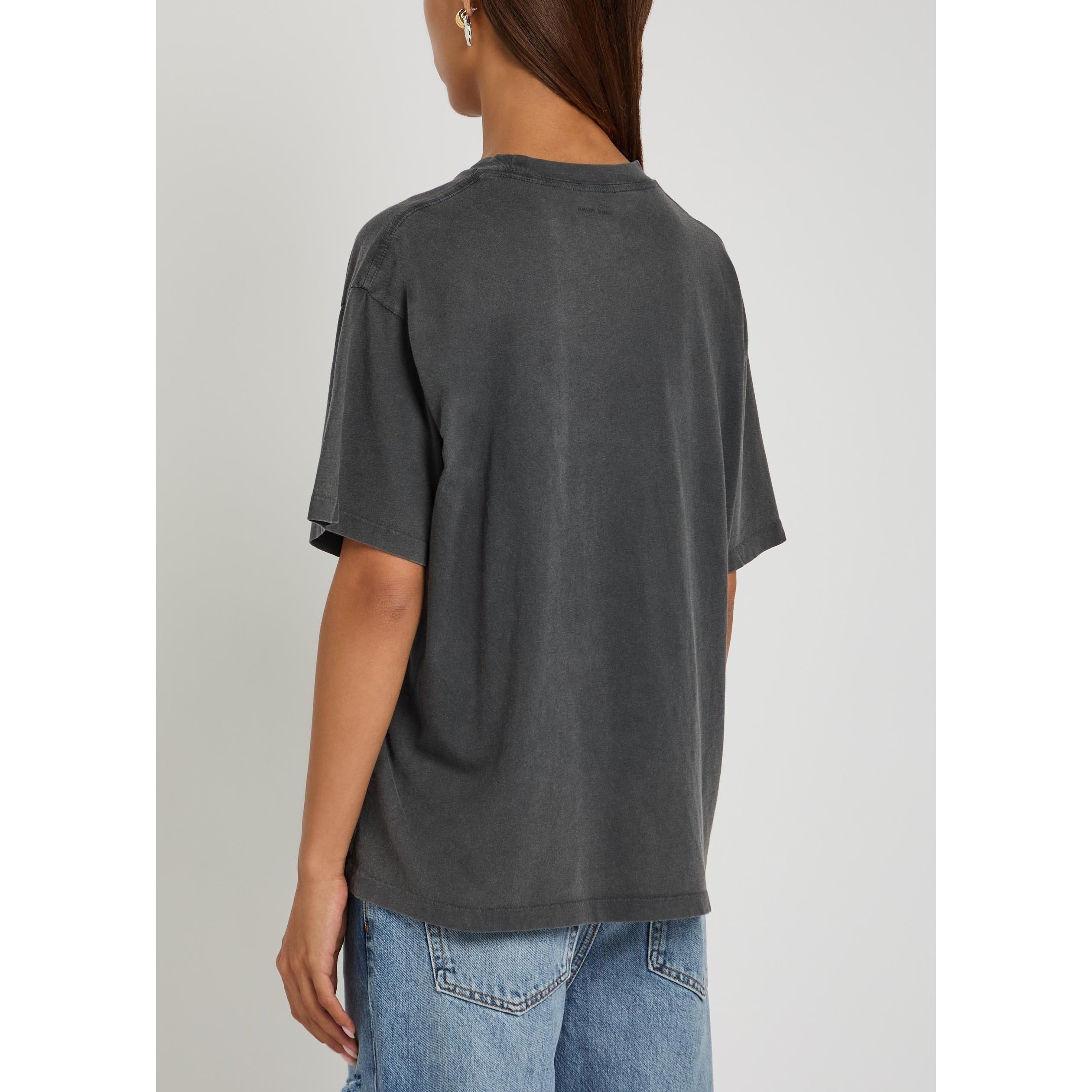 BLACK - Anine Bing - Women's Cade Melrose Logo Cotton Oversized-Fit T-Shirt - 3