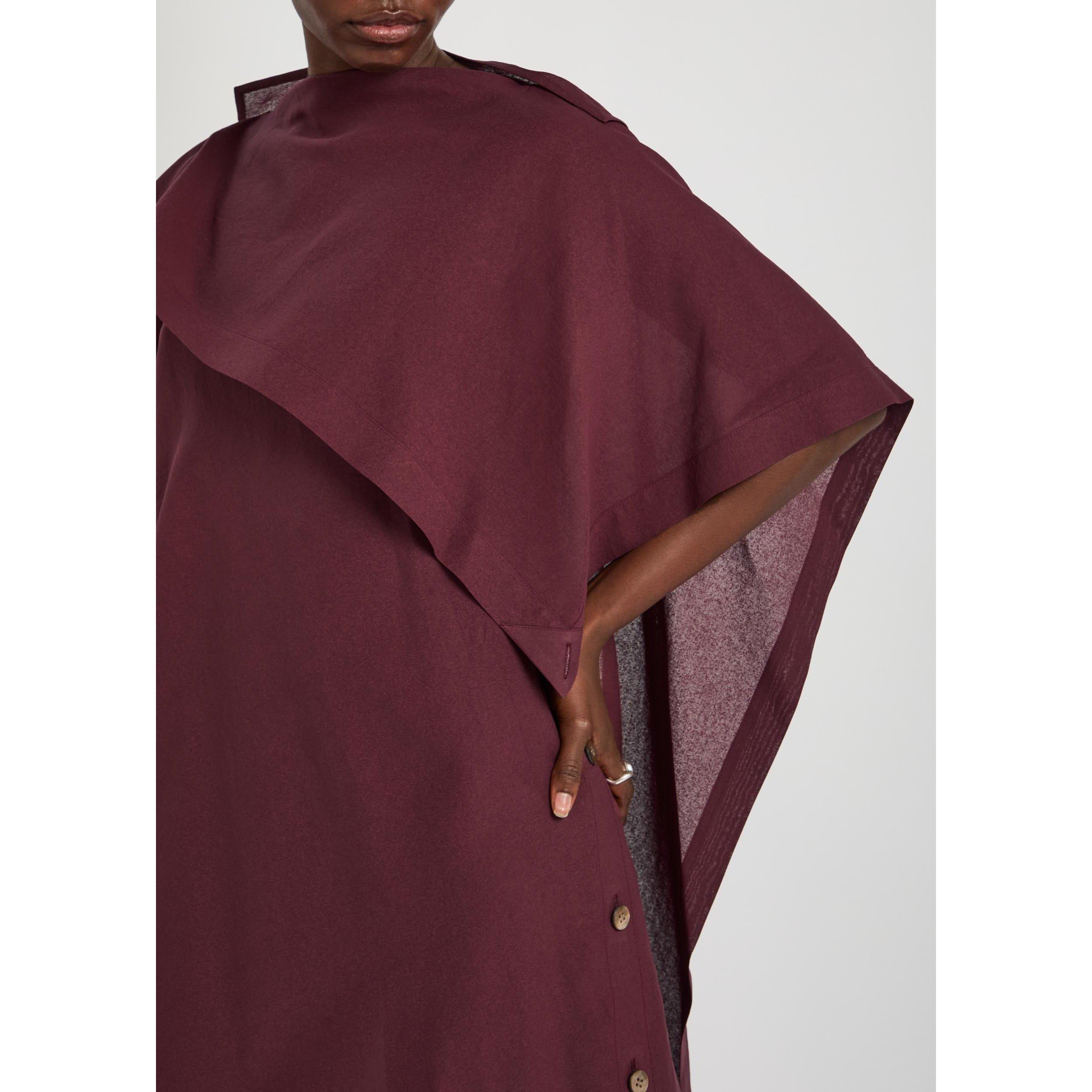 BURGUNDY - Issey Miyake - Women's All Squares Paper Blend Maxi Dress - 4