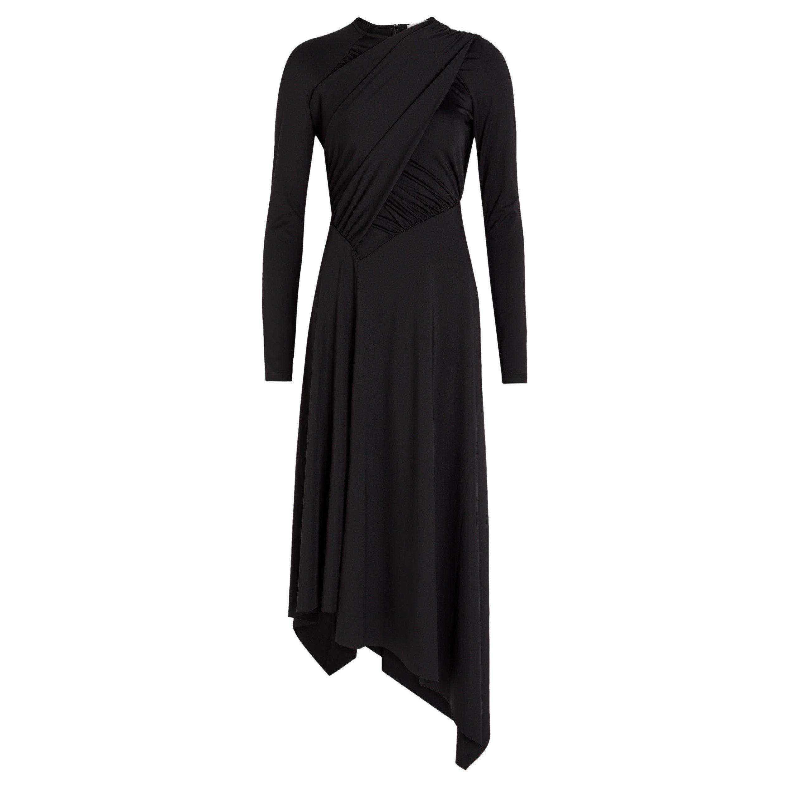BLACK - Victoria Beckham - LONG SLEEVE WRAP DRESS - 1