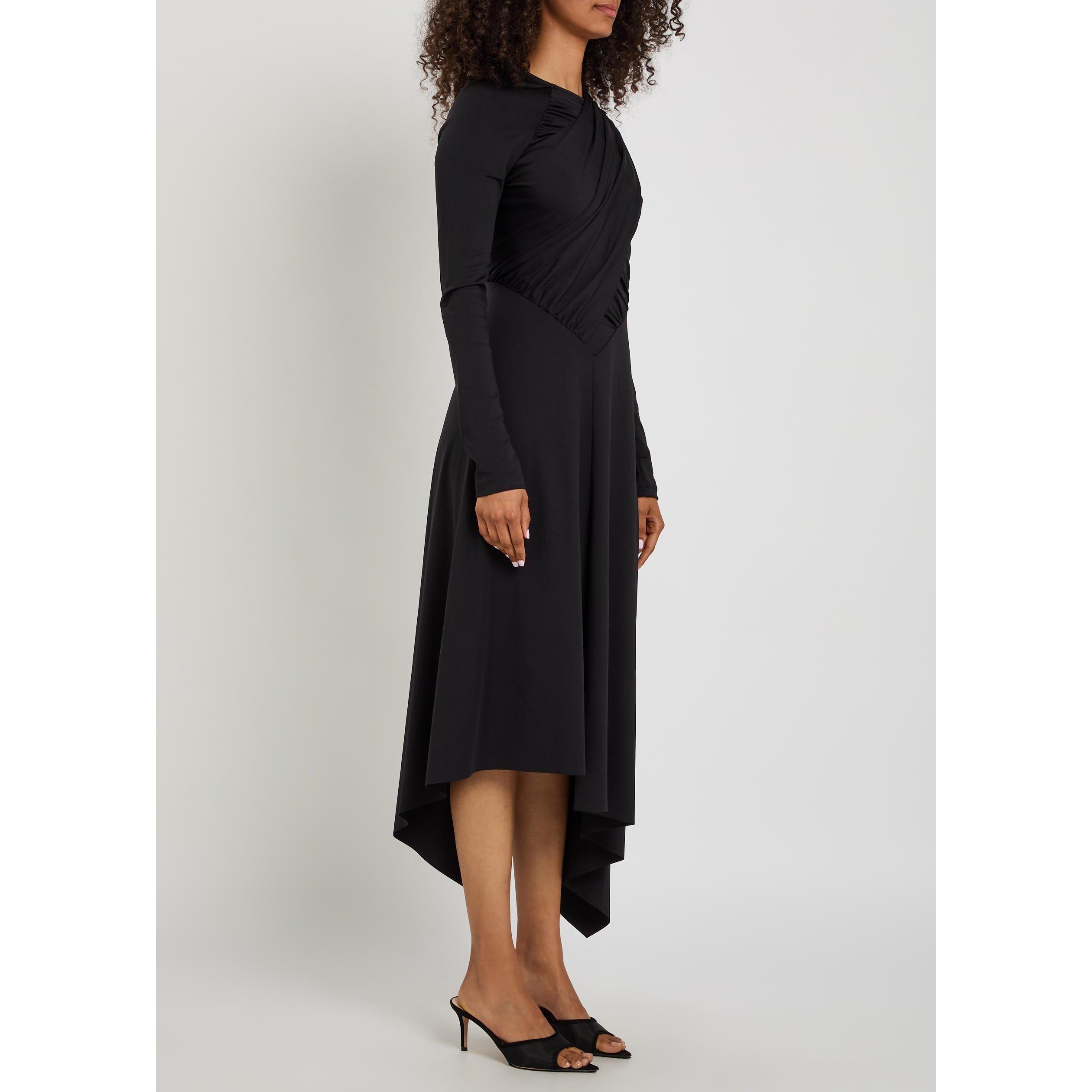 BLACK - Victoria Beckham - LONG SLEEVE WRAP DRESS - 2