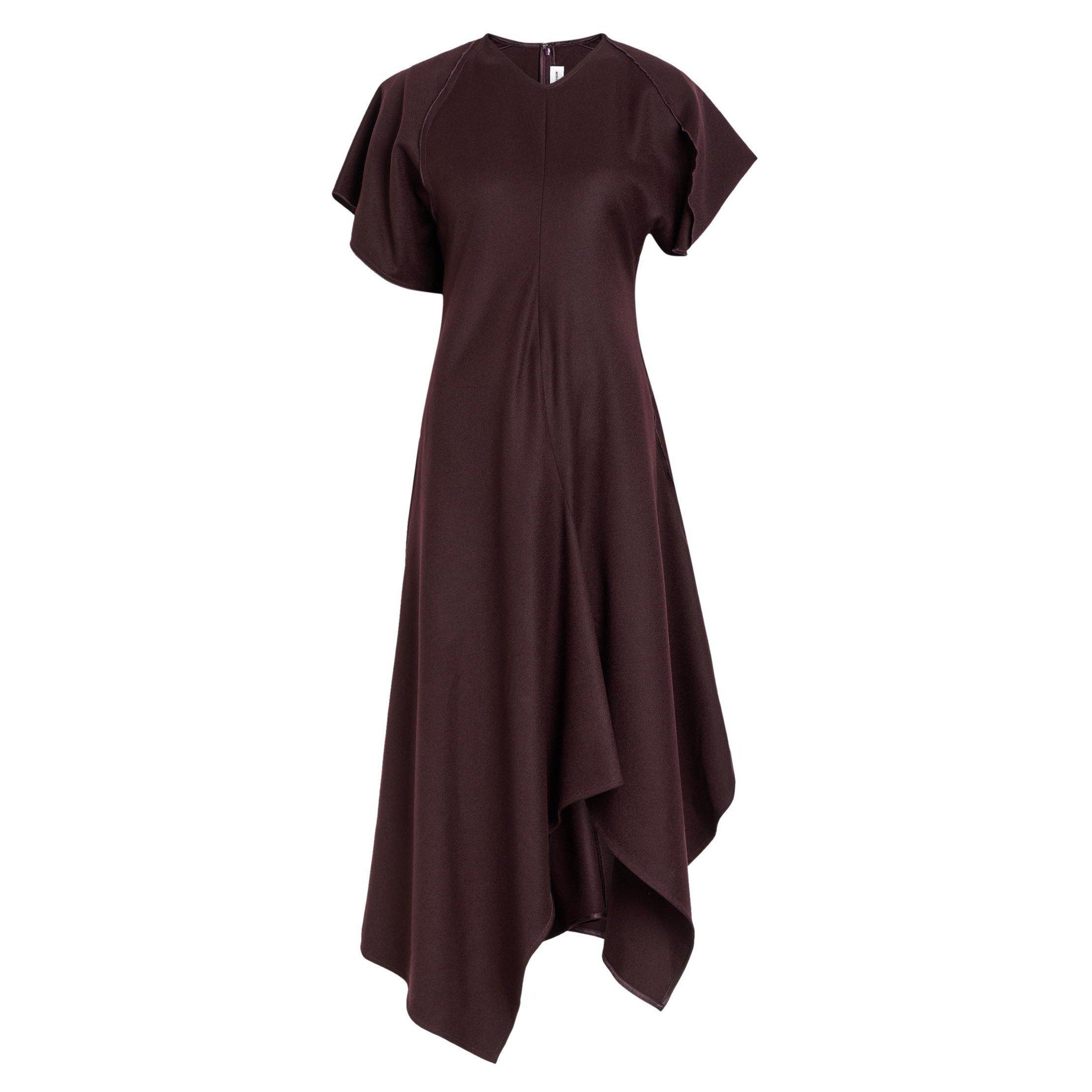 BORDEAUX - Victoria Beckham - V-NECK DRAPED DRESS - 1