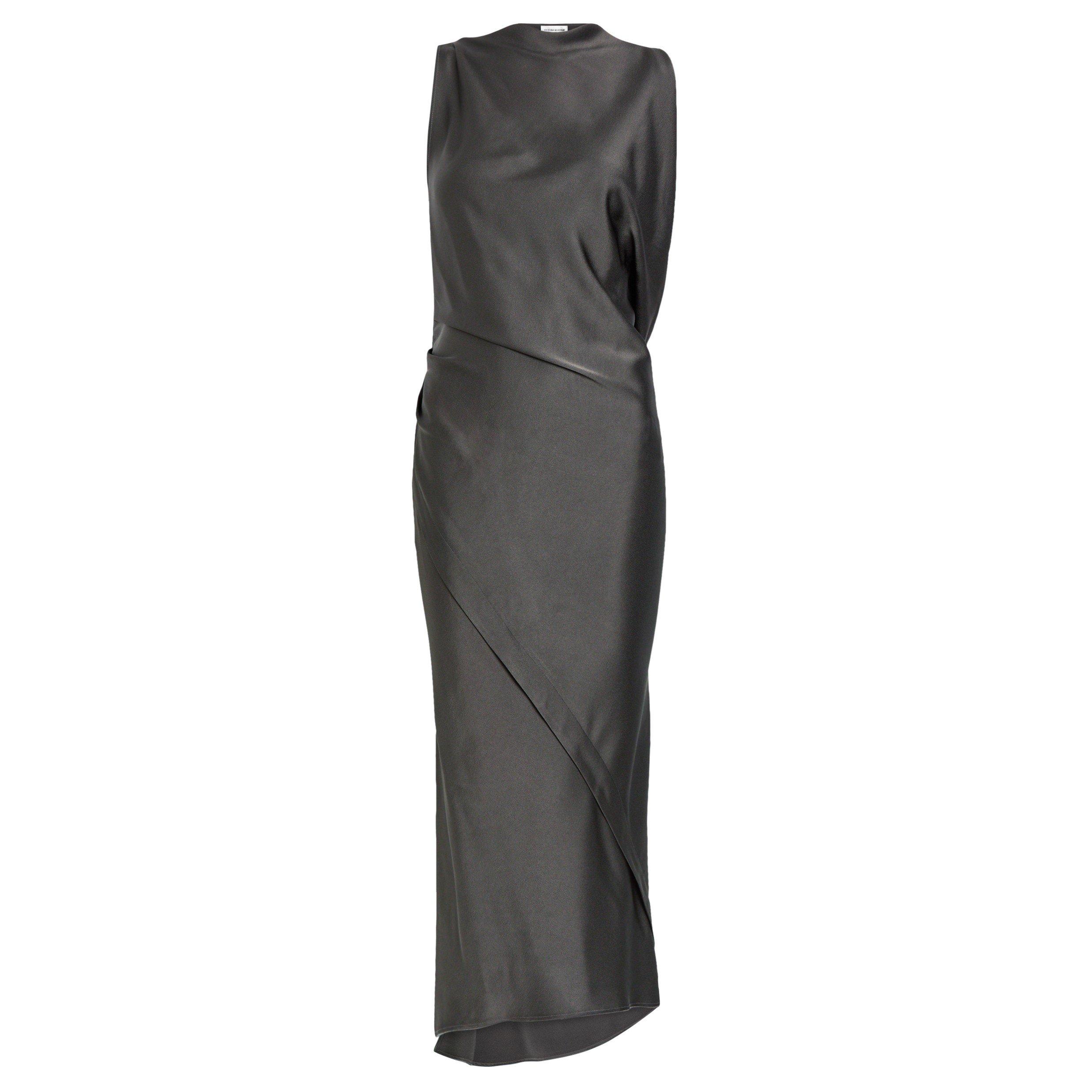 BROWN - Victoria Beckham - SLEEVELESS DRAPED DRESS - 1