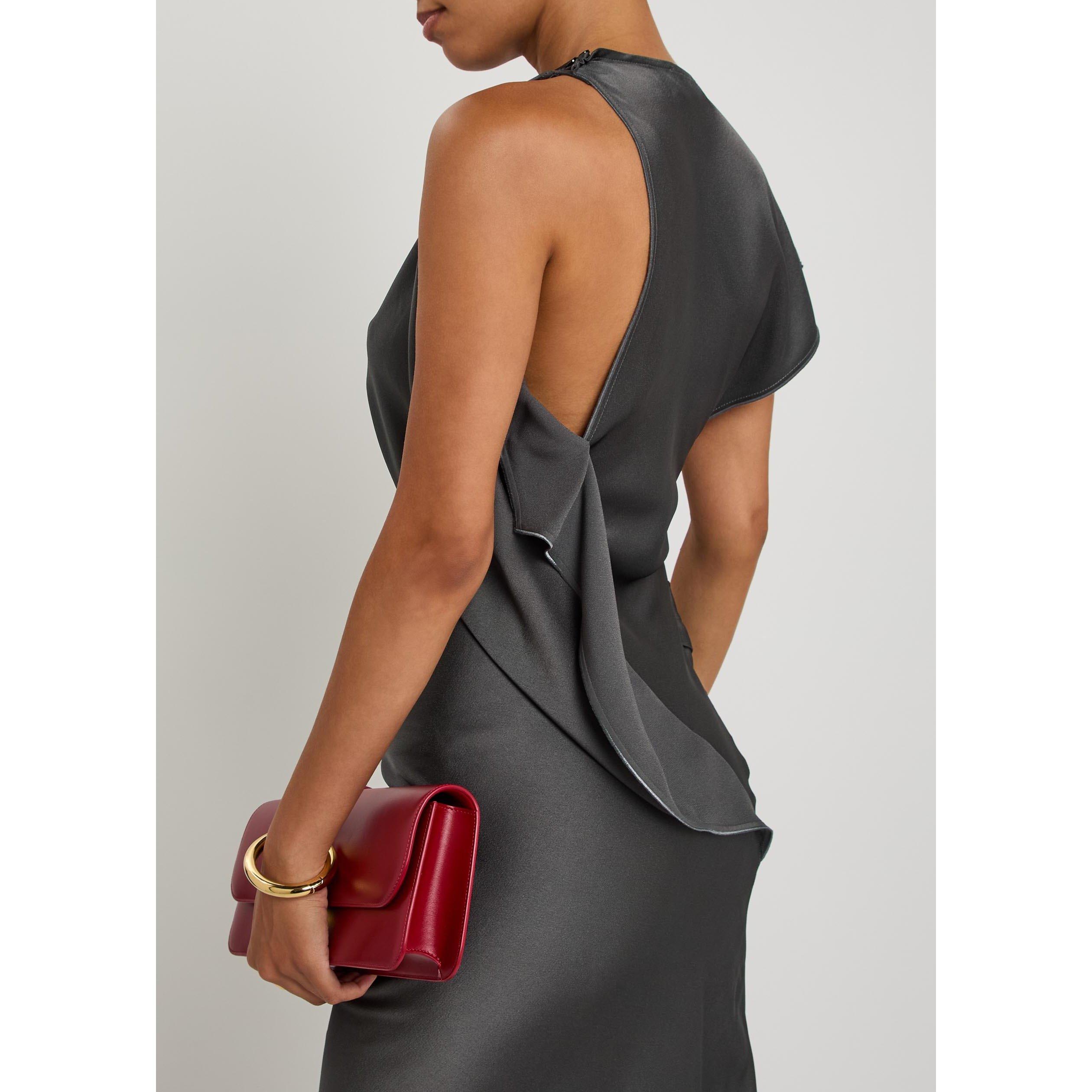 BROWN - Victoria Beckham - SLEEVELESS DRAPED DRESS - 4