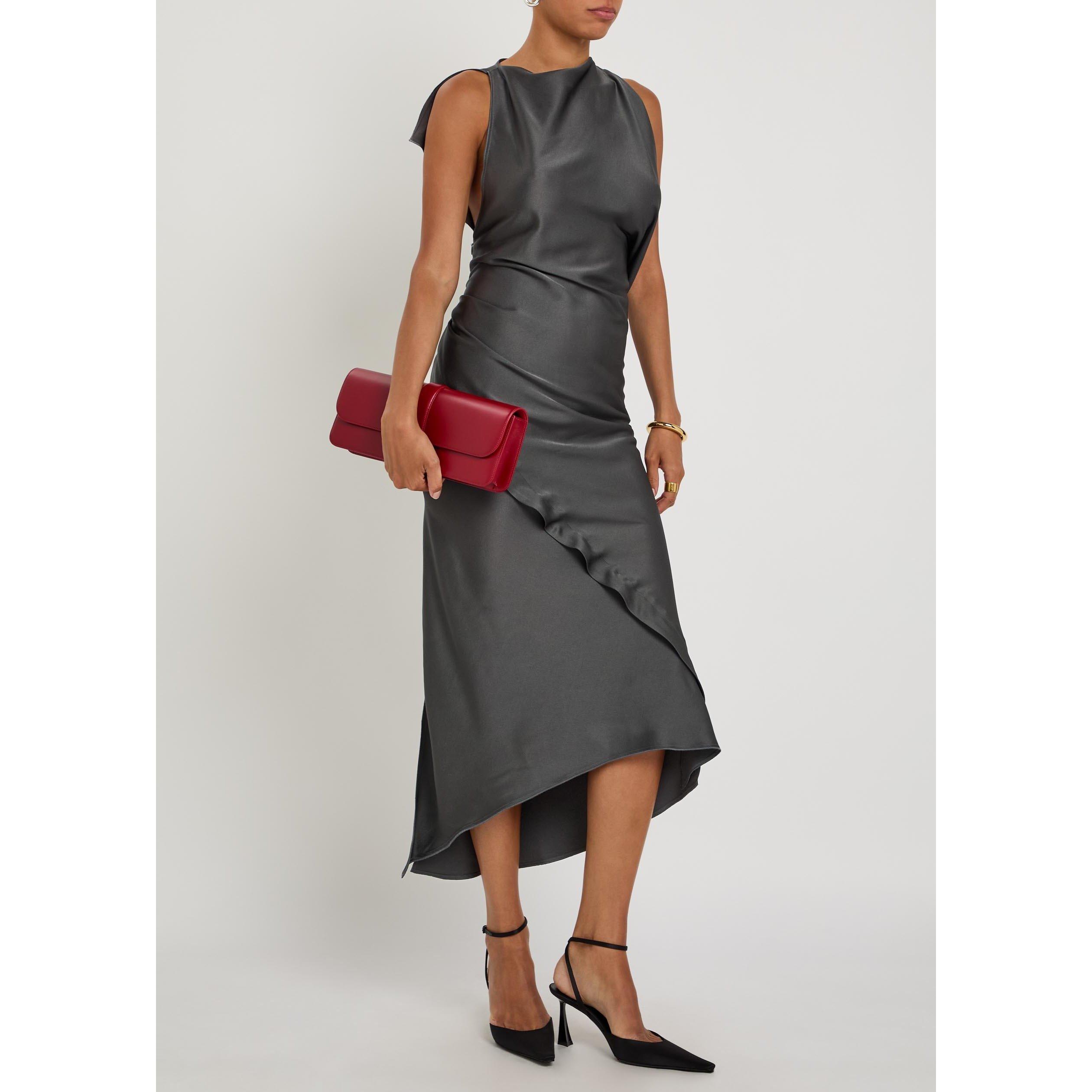 BROWN - Victoria Beckham - SLEEVELESS DRAPED DRESS - 5