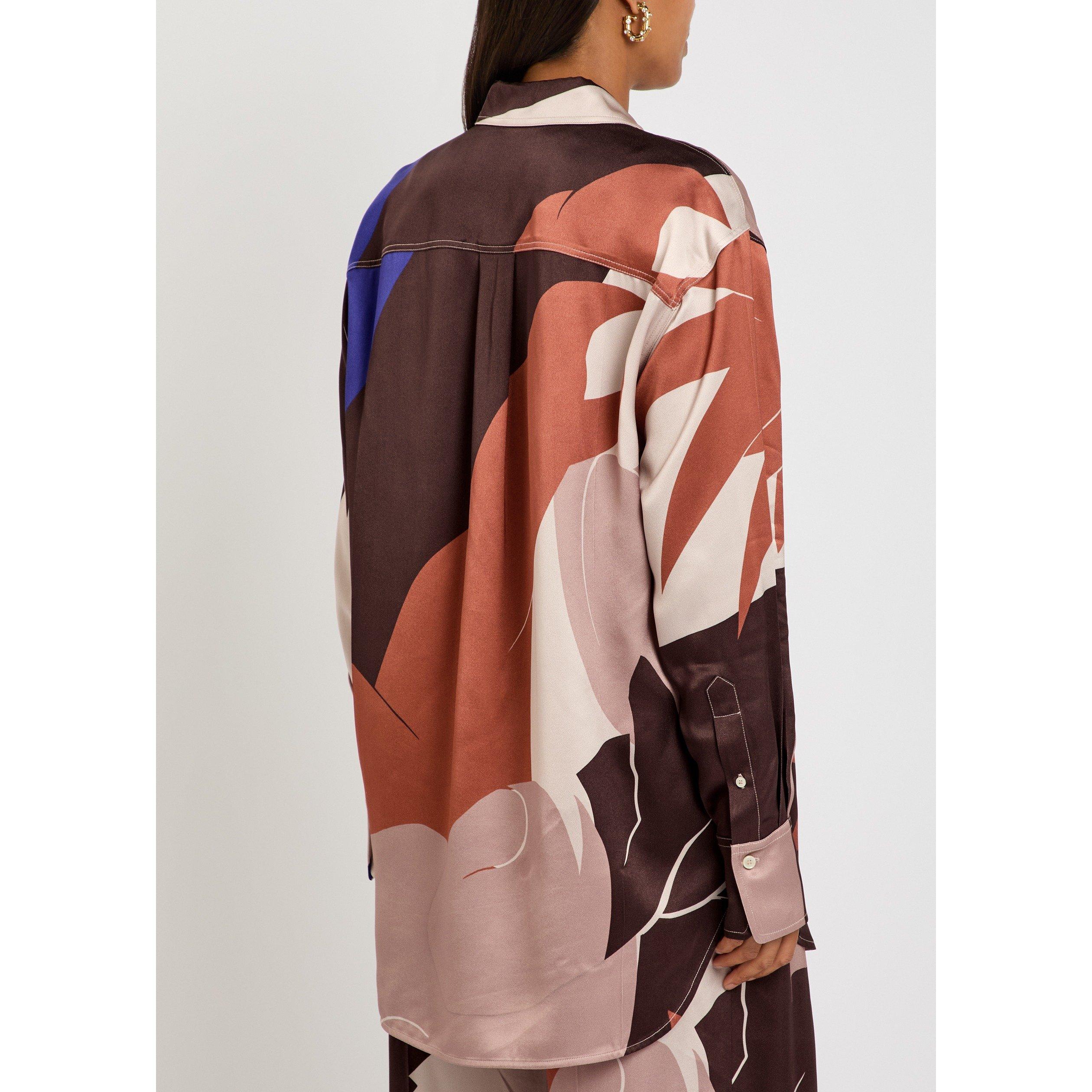 PINK AND OTHER - Victoria Beckham - Women's Remi Long-Sleeve Viscose Patterned Shirt - 3