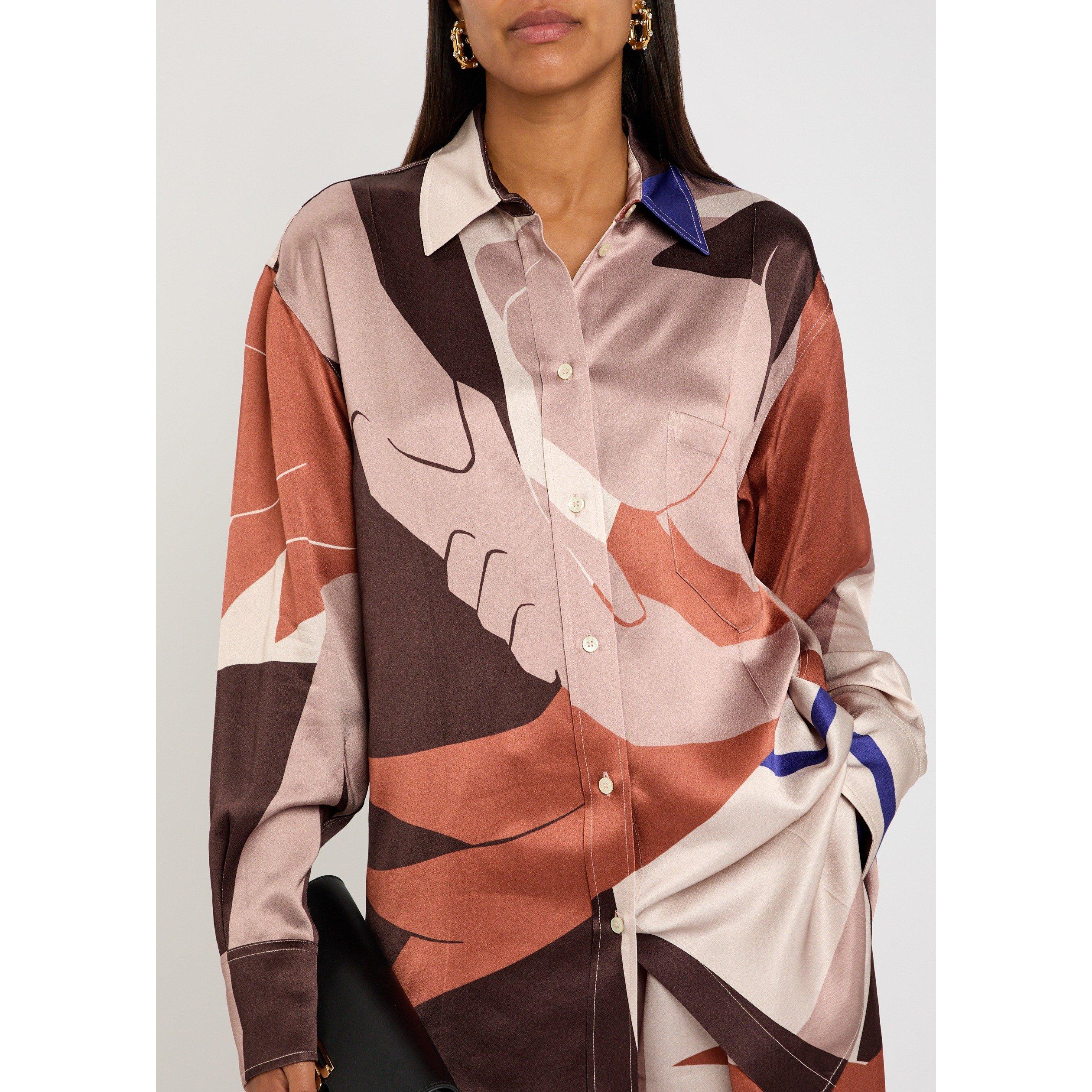 PINK AND OTHER - Victoria Beckham - Women's Remi Long-Sleeve Viscose Patterned Shirt - 4