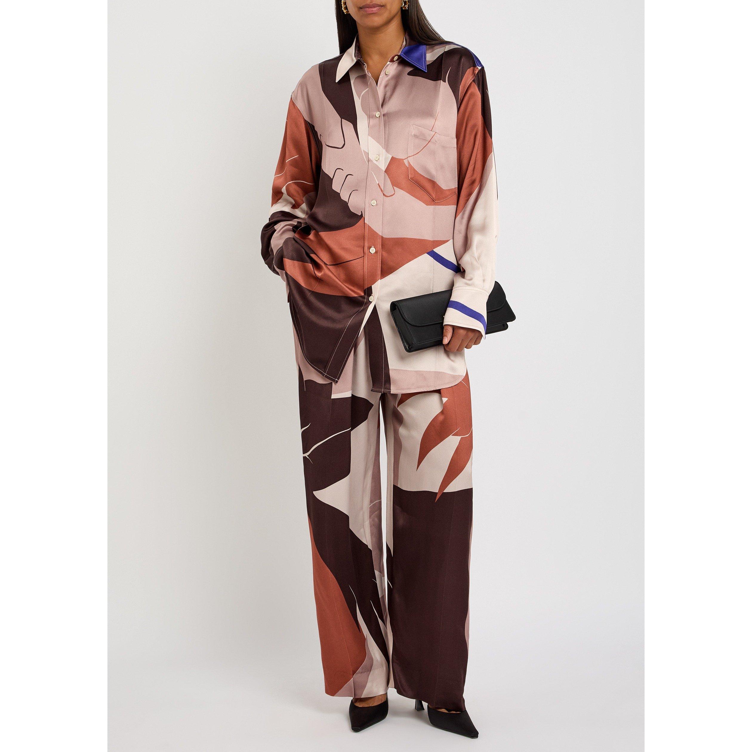 PINK AND OTHER - Victoria Beckham - Women's Remi Long-Sleeve Viscose Patterned Shirt - 5